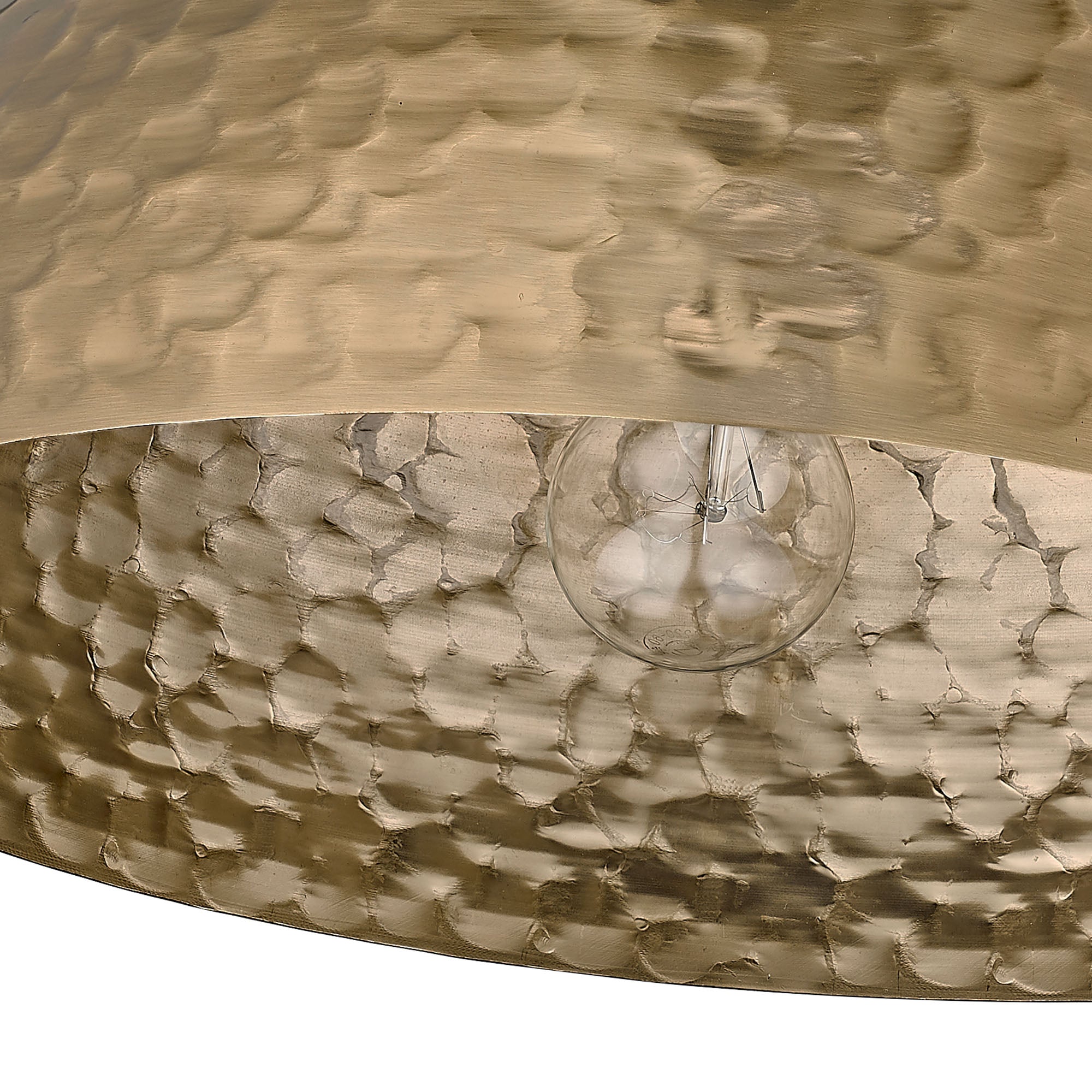Golden Lighting Shepard 3-light Flush Mount in Modern Brass and Modern Brass shade - - Golden Lighting