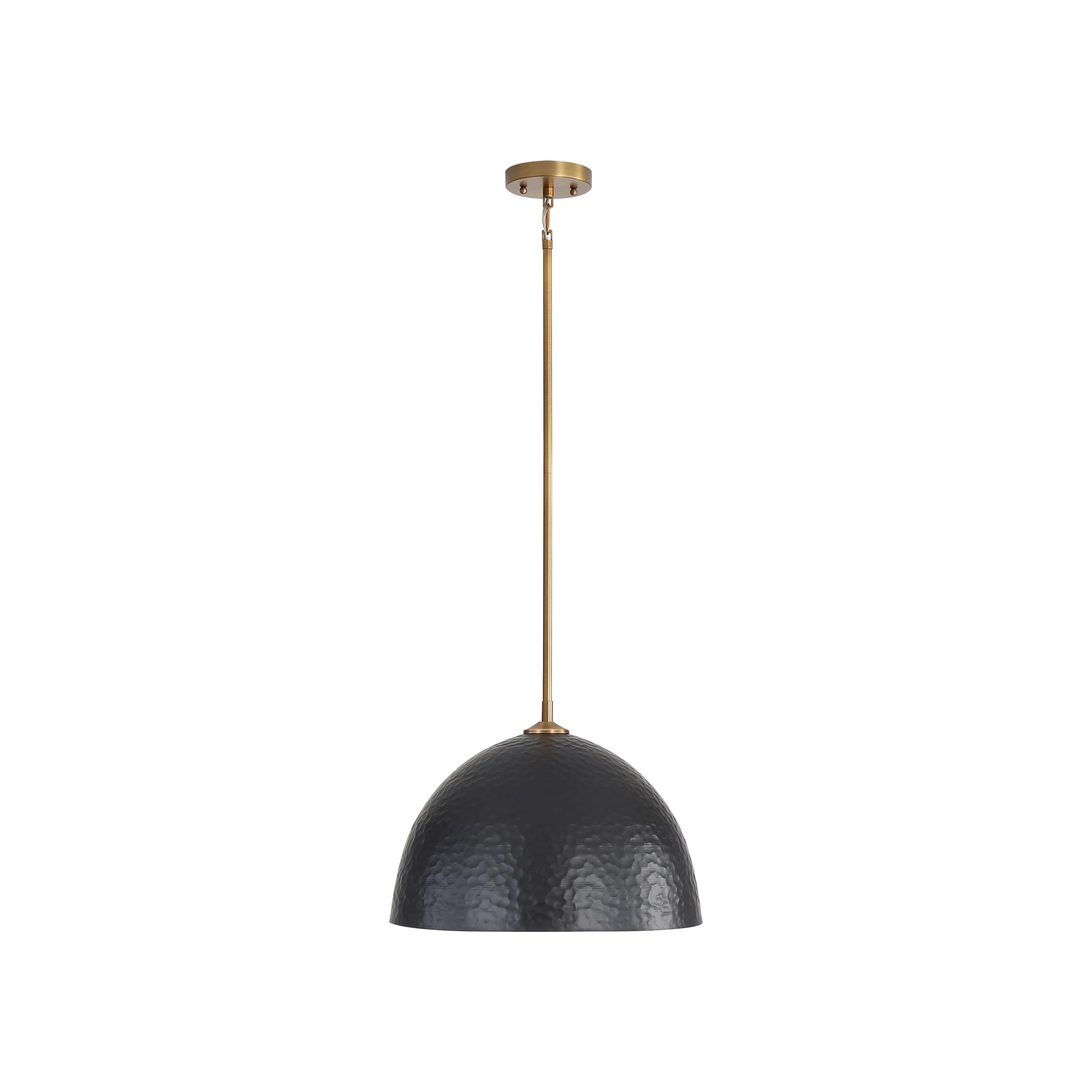 Golden Lighting Shepard 1-light Pendant in Modern Brass and Matte Black shade - - Golden Lighting