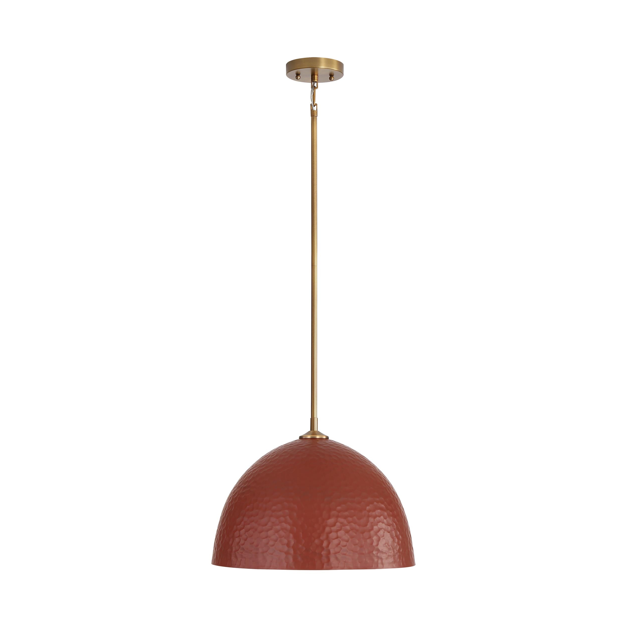 Golden Lighting Shepard 1-light Pendant in Modern Brass and Russet Clay shade - - Golden Lighting