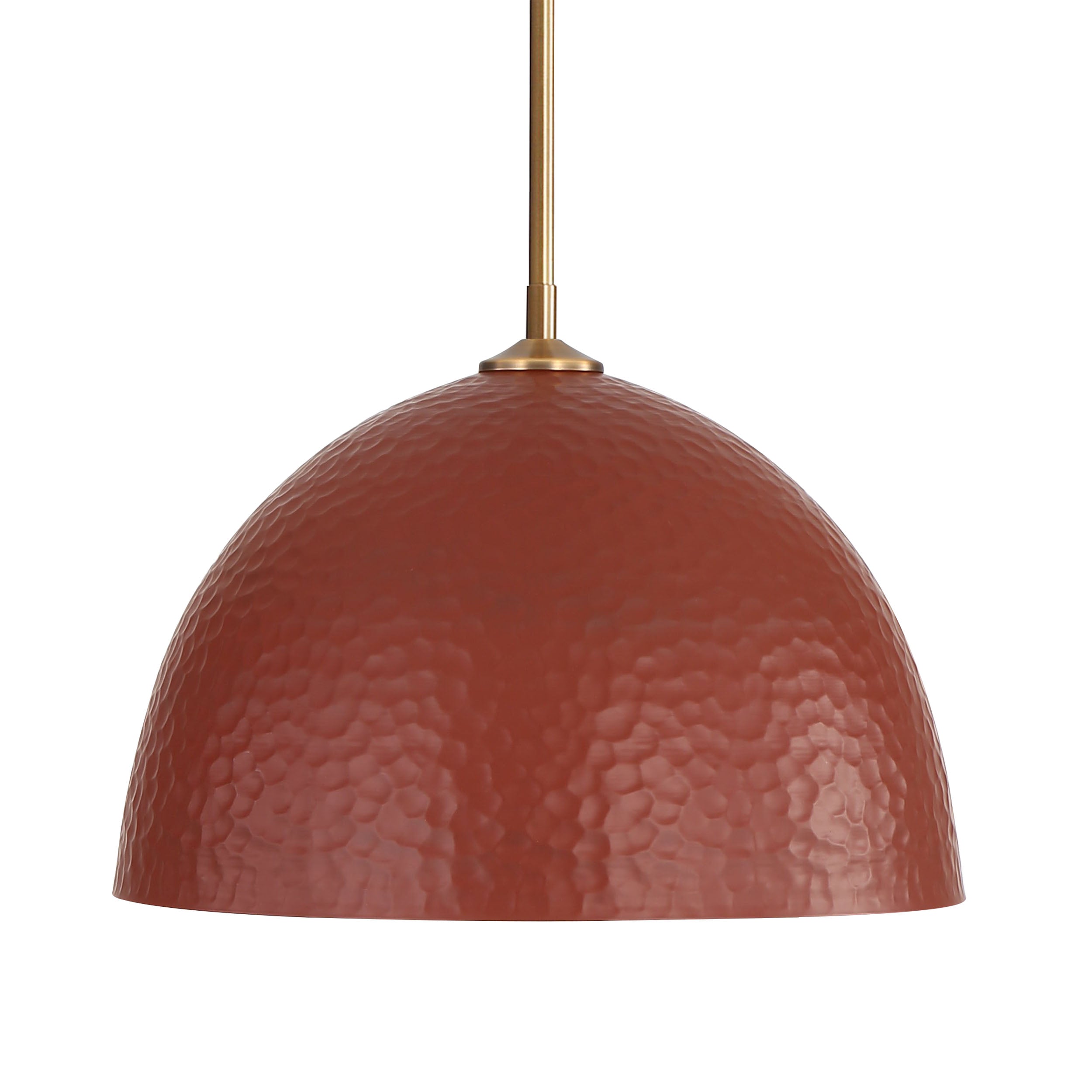 Golden Lighting Shepard 1-light Pendant in Modern Brass and Russet Clay shade - - Golden Lighting