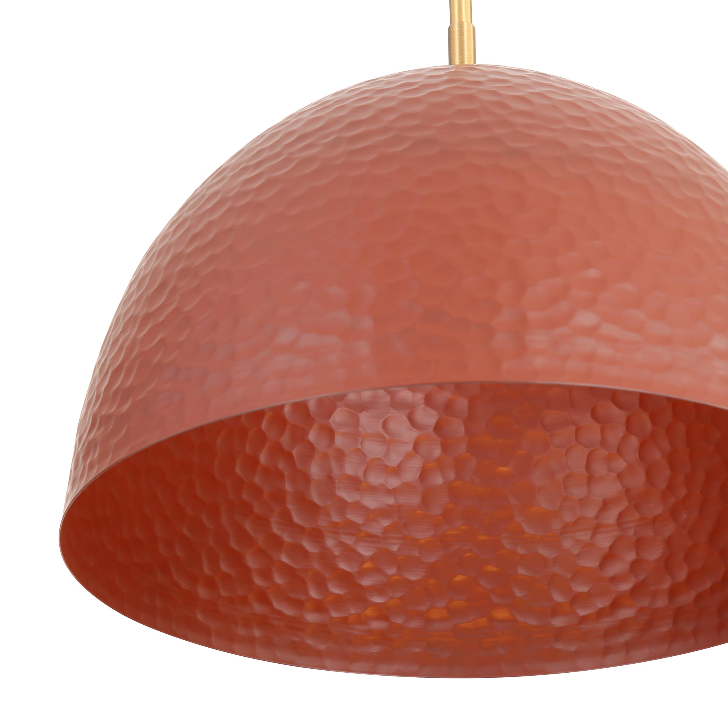 Golden Lighting Shepard 1-light Pendant in Modern Brass and Russet Clay shade - - Golden Lighting