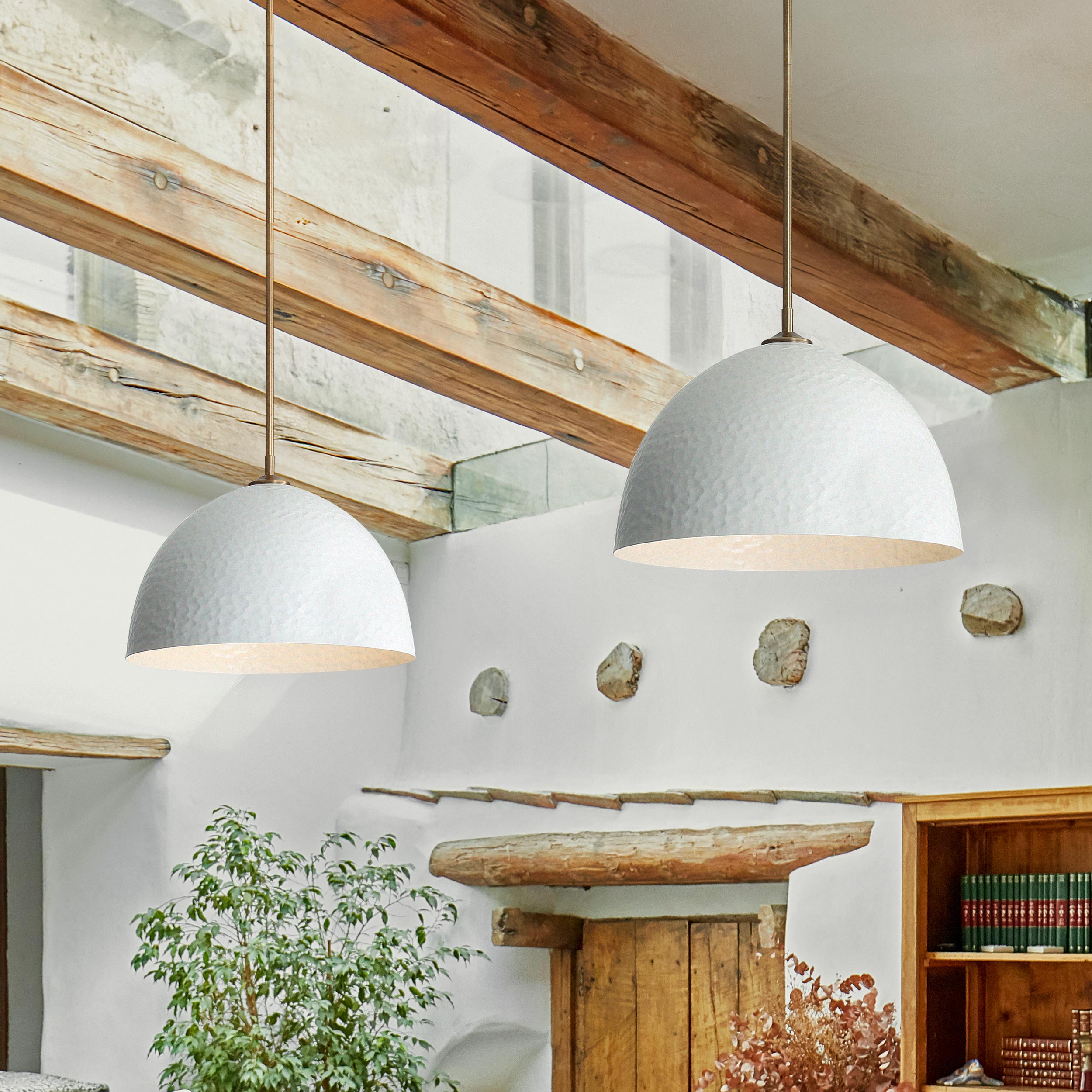 Golden Lighting Shepard 1-light Pendant in Modern Brass and Matte White shade - - Golden Lighting