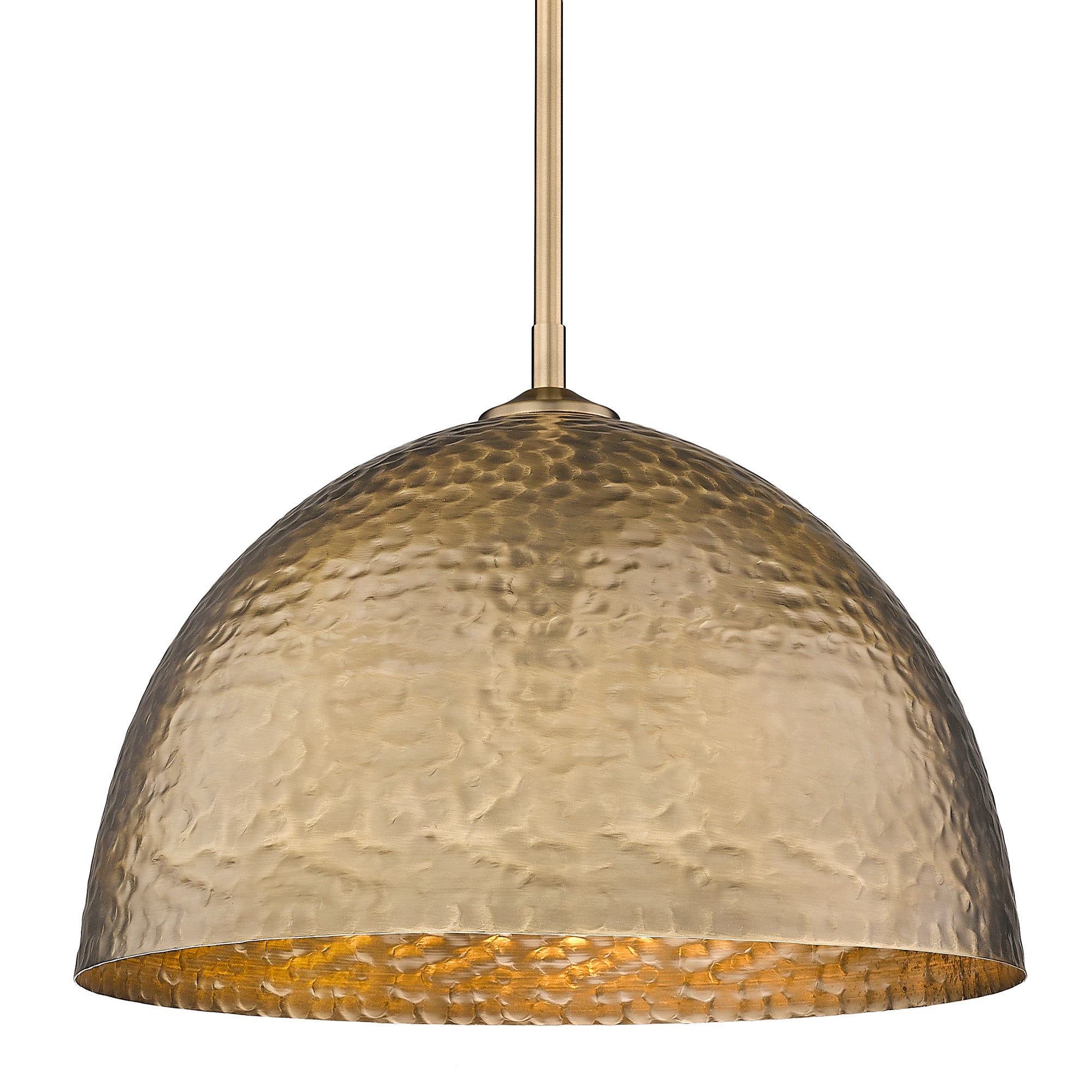 Golden Lighting Shepard 1-light Pendant in Modern Brass and Modern Brass shade - - Golden Lighting