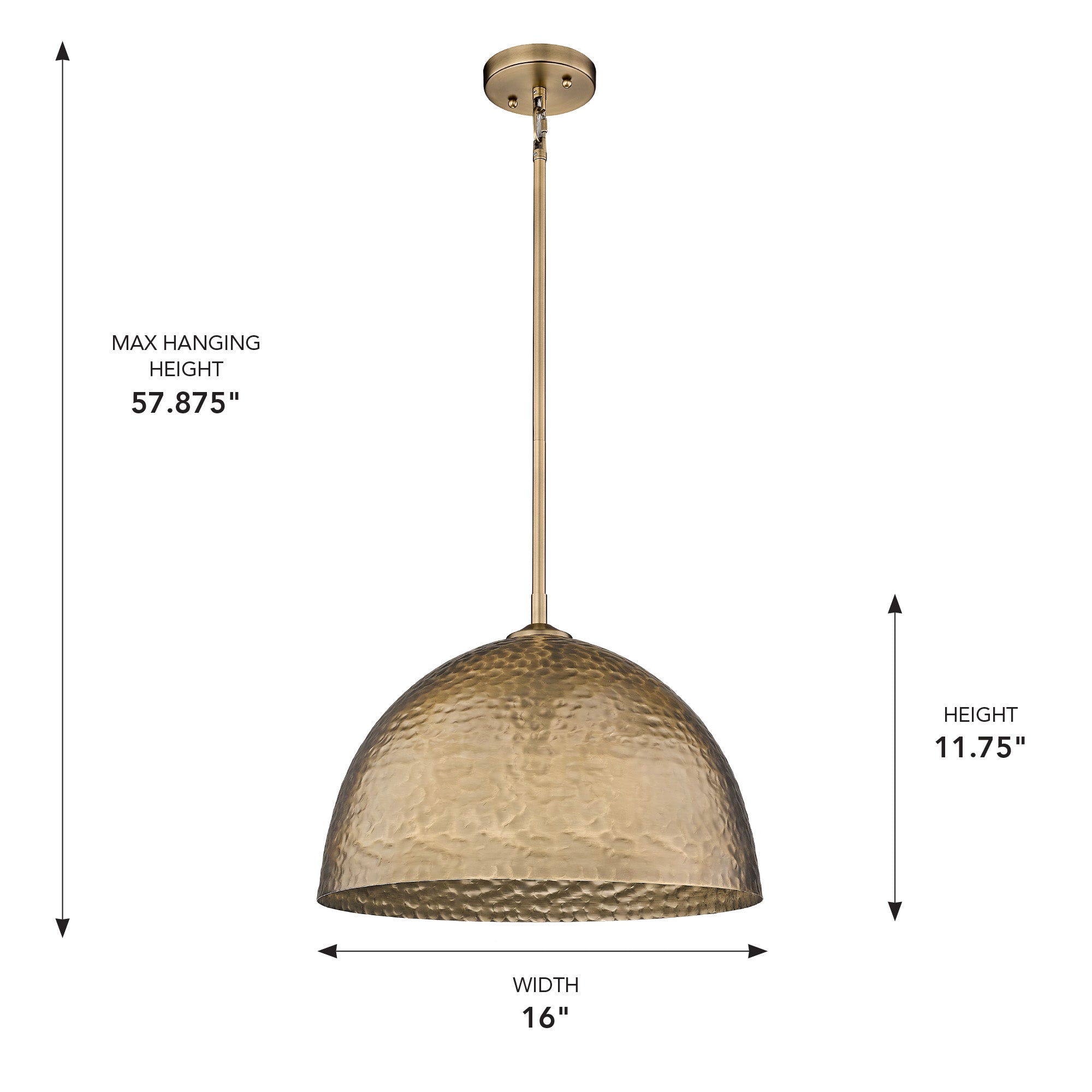 Golden Lighting Shepard 1-light Pendant in Modern Brass and Modern Brass shade - - Golden Lighting