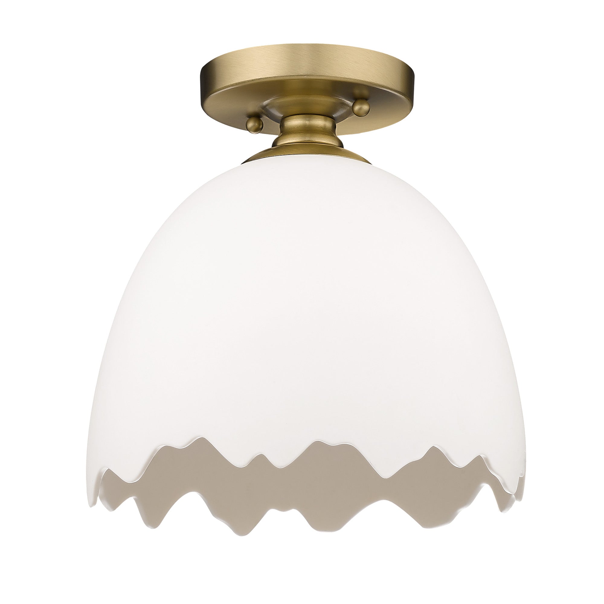 Brinkley 1-light Semi-Flush Mount in Brushed Champagne Brass - - Golden Lighting
