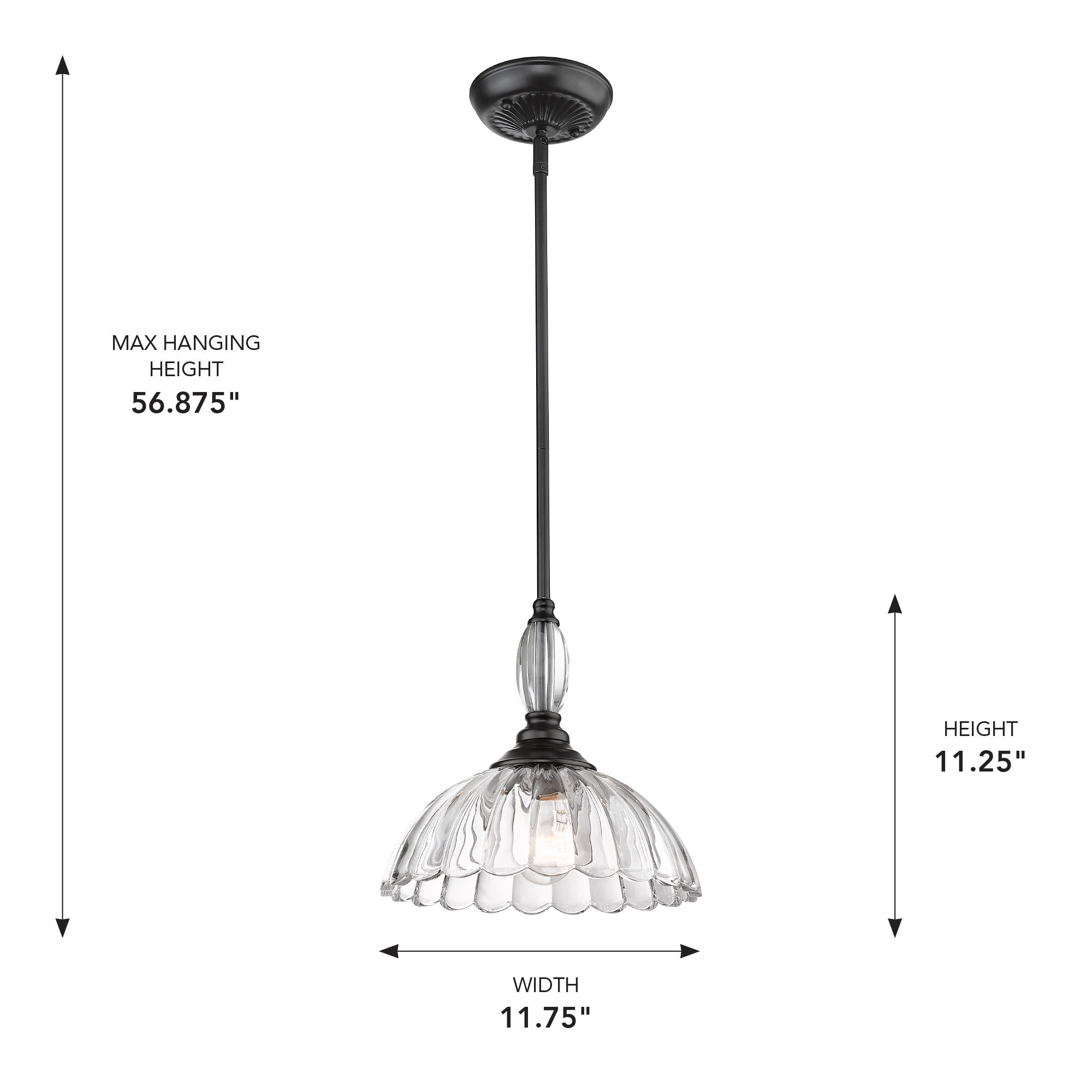 Golden Lighting Audra 1-light Pendant in Matte Black - - Golden Lighting