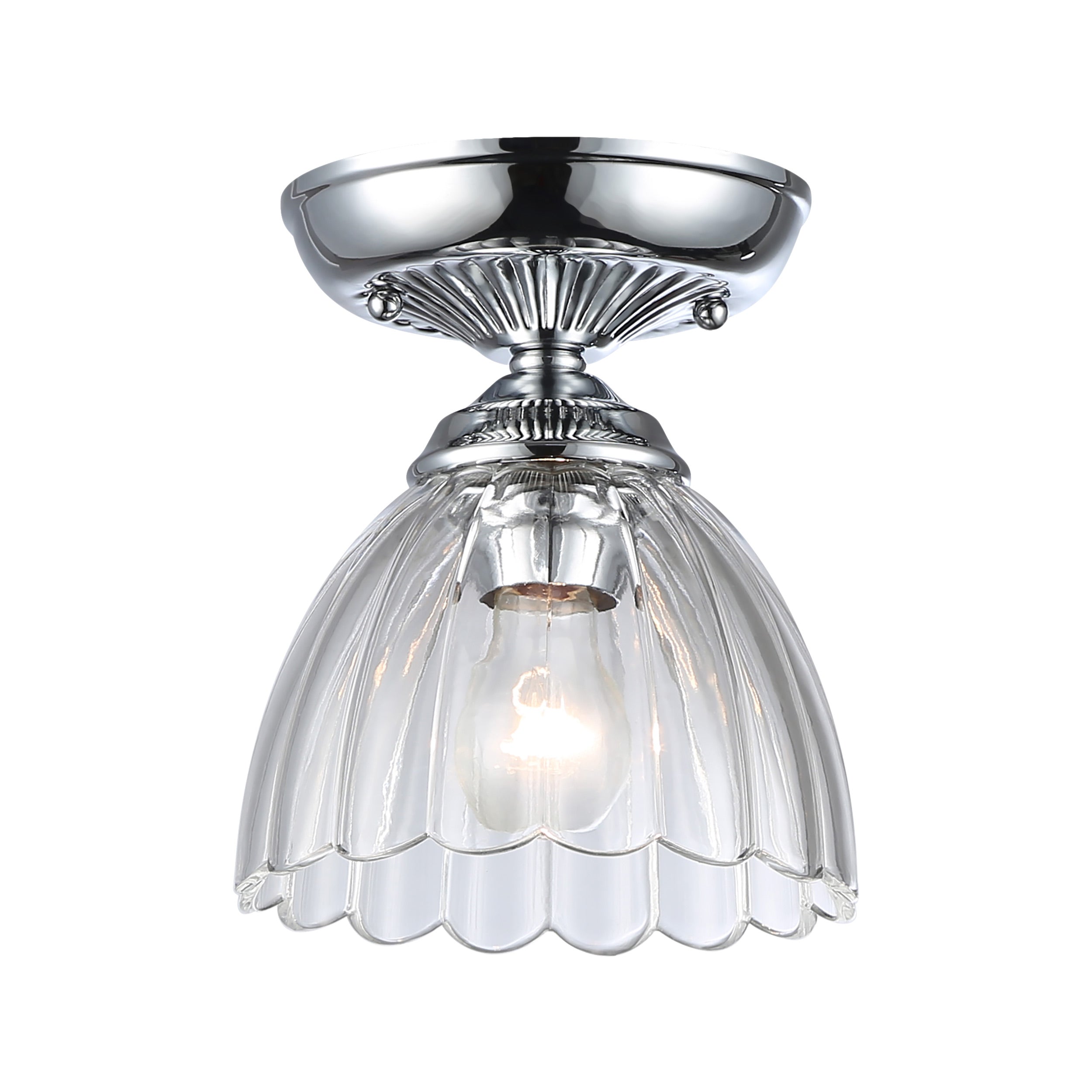 Golden Lighting Audra 1-light 7in Semi-Flush Mount in Chrome - - Golden Lighting
