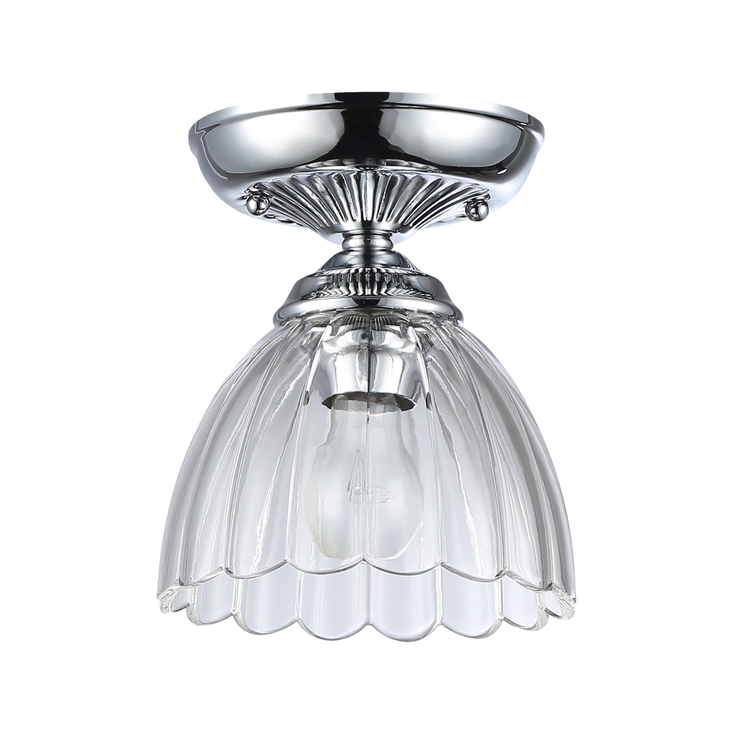 Golden Lighting Audra 1-light 7in Semi-Flush Mount in Chrome