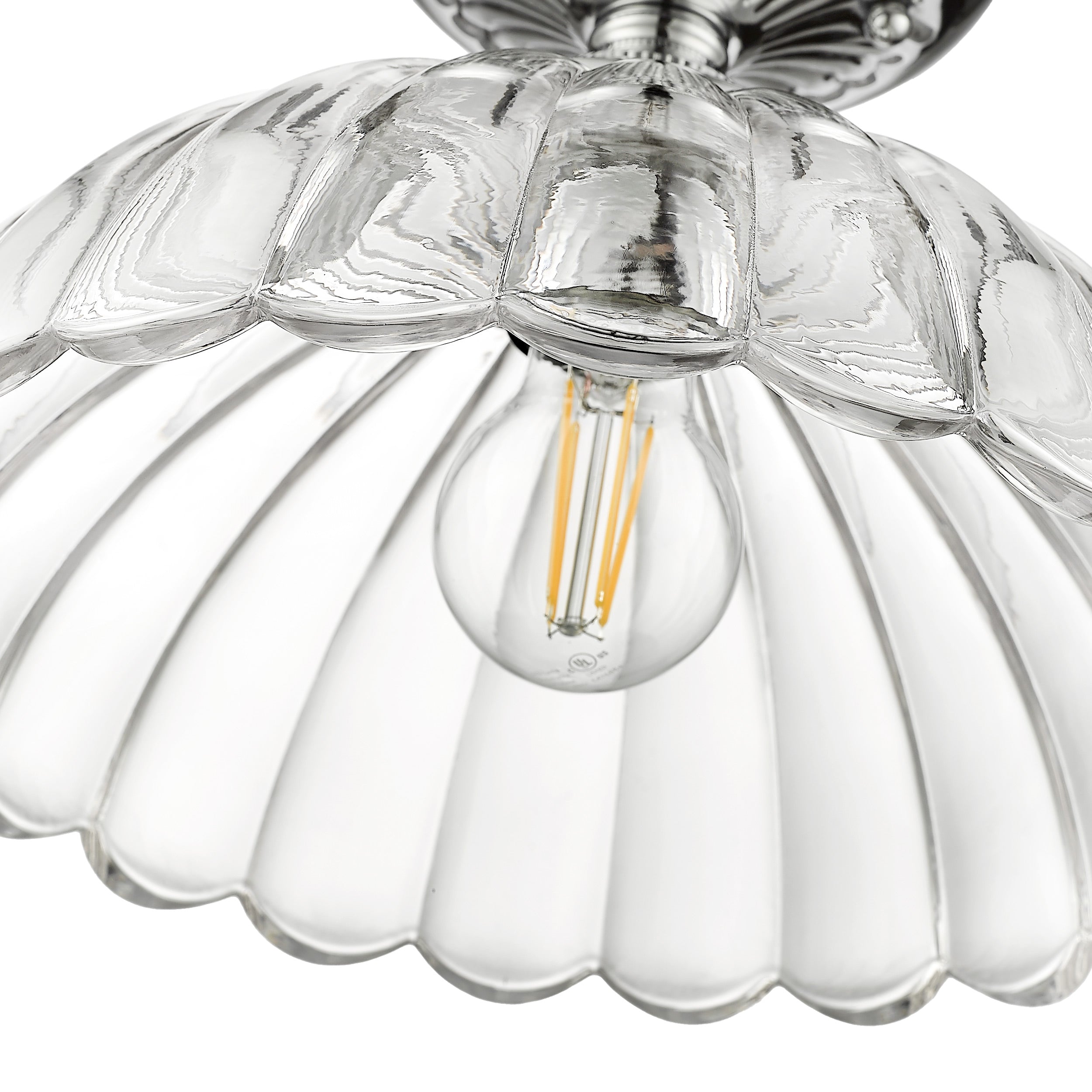 Golden Lighting Audra 1-light 12in Semi-Flush Mount in Chrome - - Golden Lighting