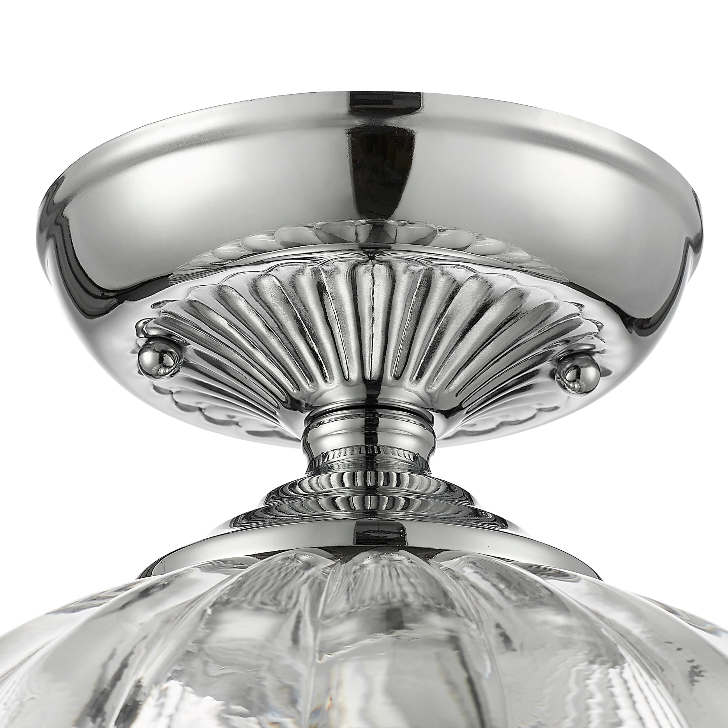 Golden Lighting Audra 1-light 12in Semi-Flush Mount in Chrome - - Golden Lighting