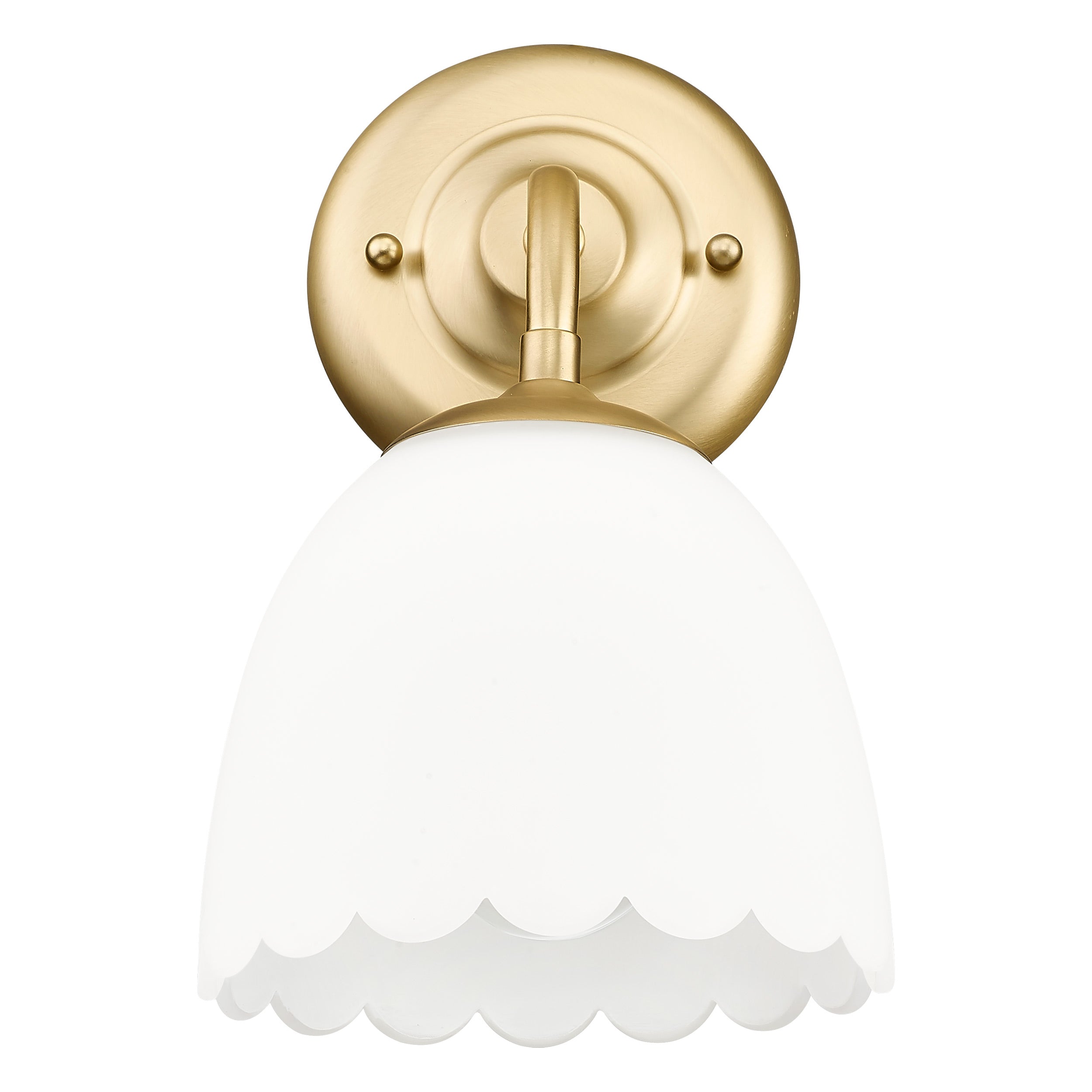 Dorinda 1-Light Wall Sconce in Brushed Champagne Bronze with Opal Glass - - Golden Lighting