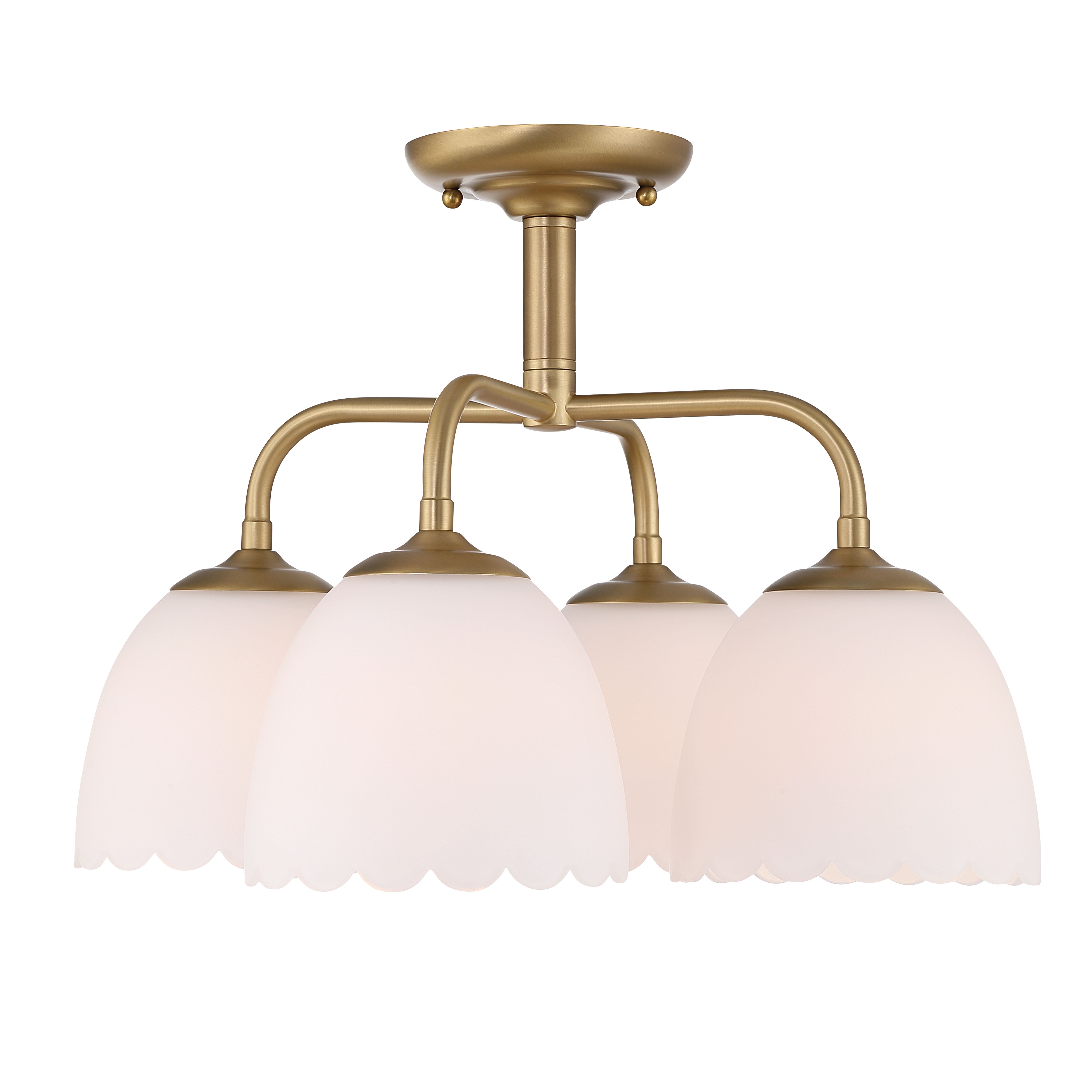 Golden Lighting Dorinda 4-light Semi-Flush Mount in Brushed Champagne Brass - - Golden Lighting