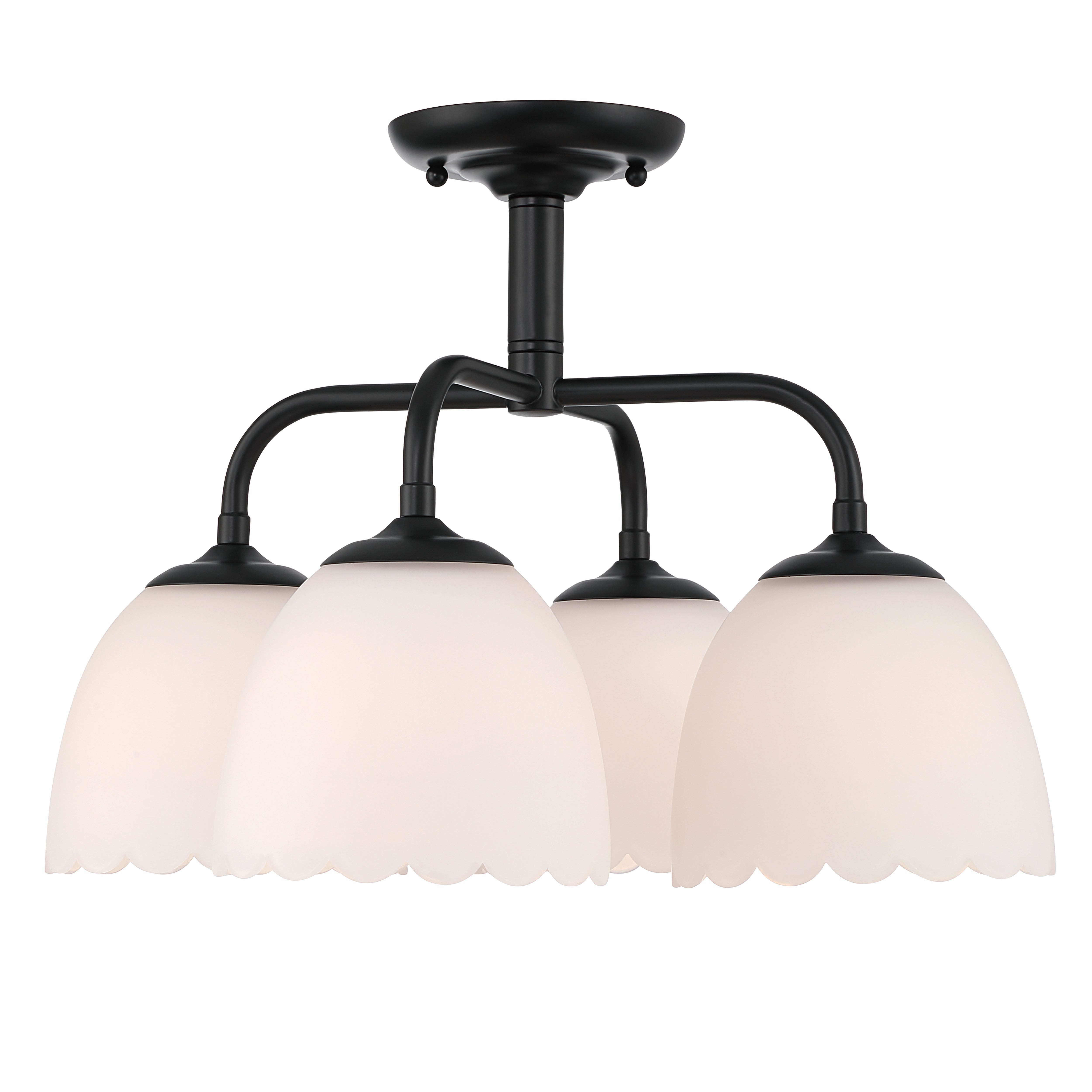 Golden Lighting Dorinda 4-light Semi-Flush Mount in Matte Black - - Golden Lighting