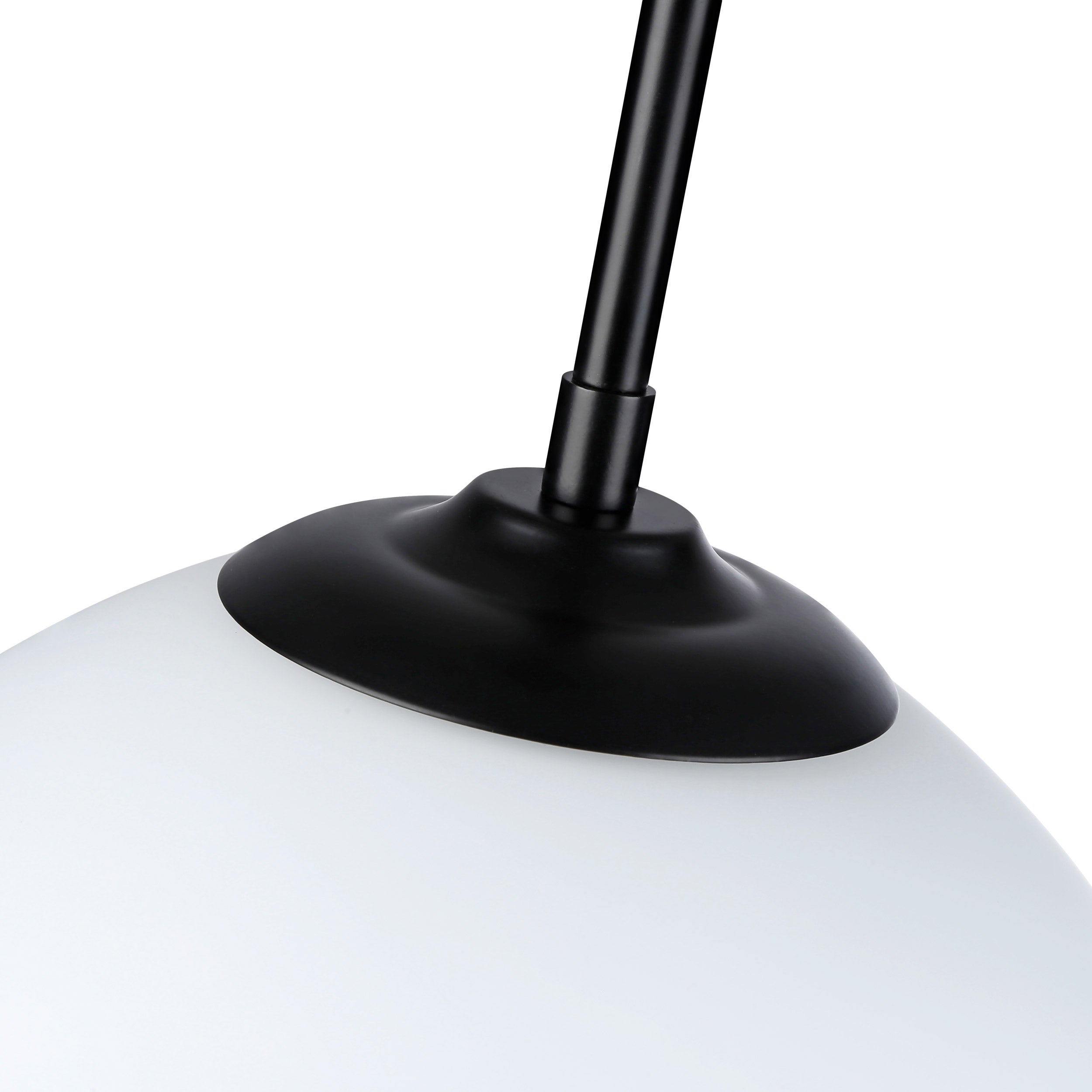 Dorinda 1-Light Pendant in Matte Black with Opal Glass - - Golden Lighting