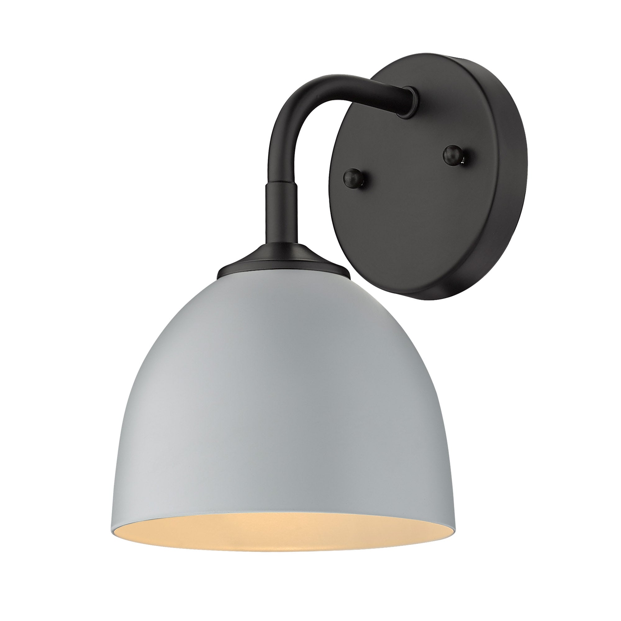 Zoey 1-light Wall Sconce in Matte Black and Matte Gray shade - - Golden Lighting