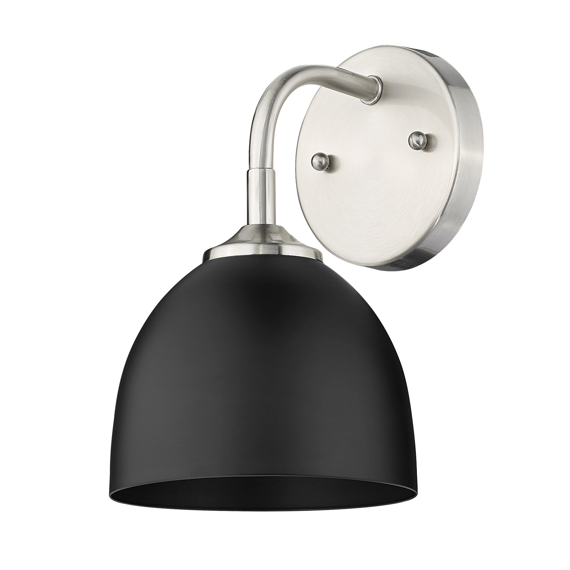 Zoey 1-light Wall Sconce in Pewter and Matte Black shade - - Golden Lighting
