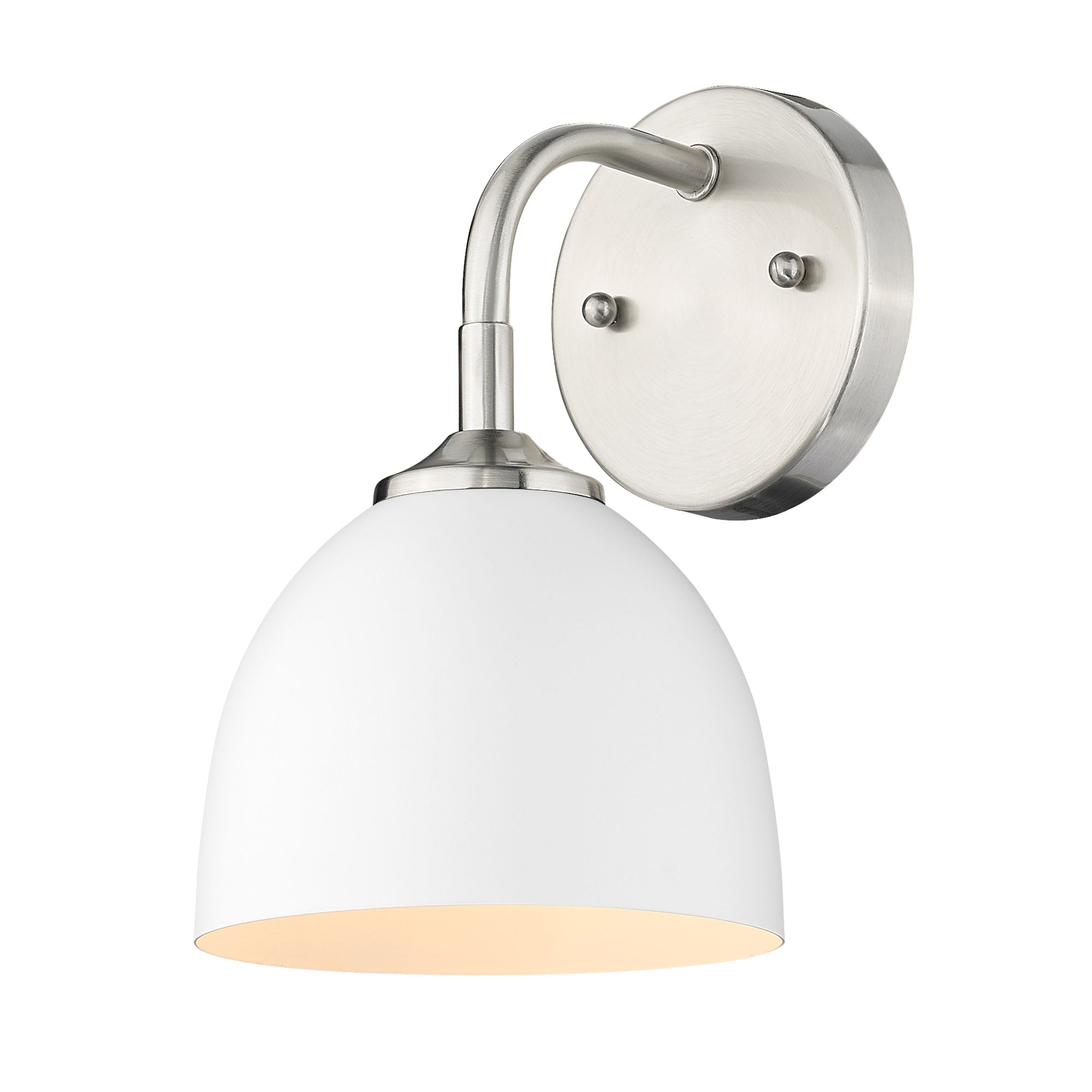 Zoey 1-light Wall Sconce in Pewter and Matte White shade - - Golden Lighting