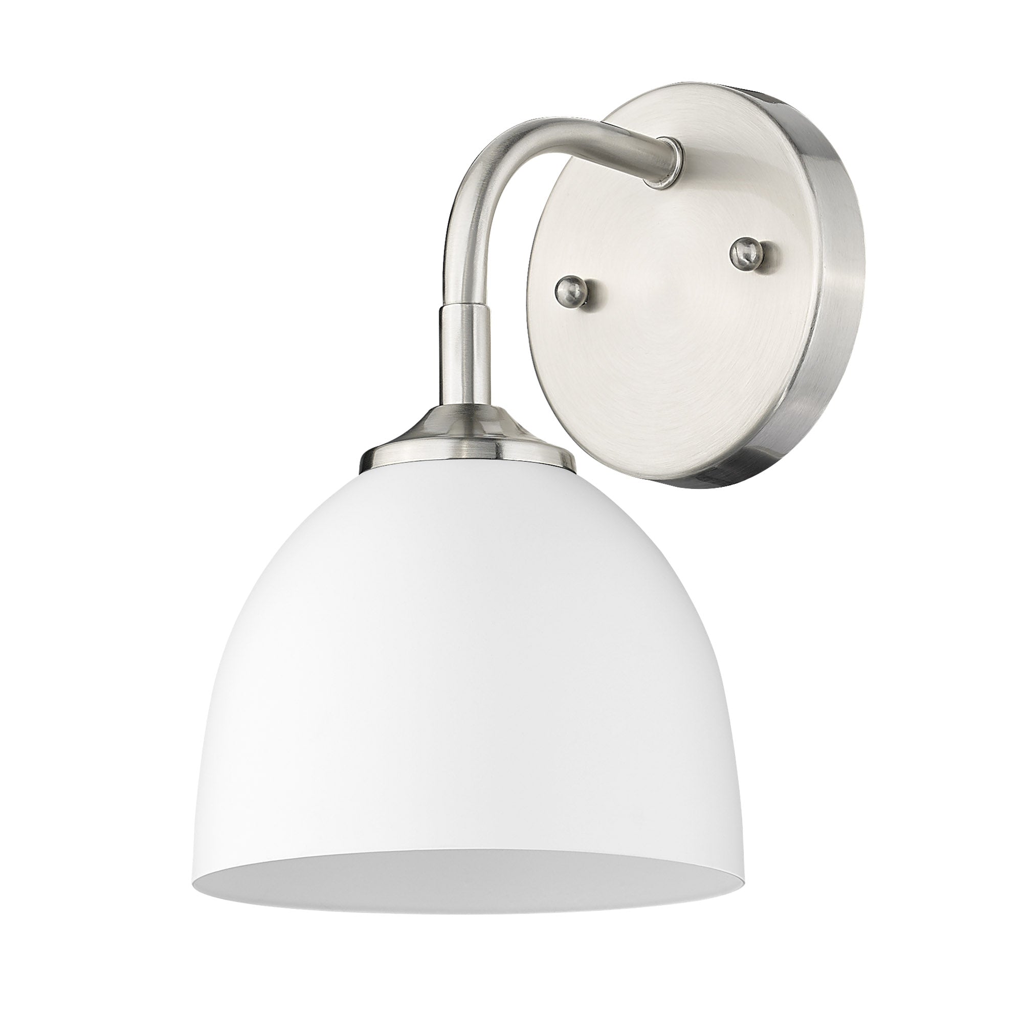 Zoey 1-light Wall Sconce in Pewter and Matte White shade - - Golden Lighting