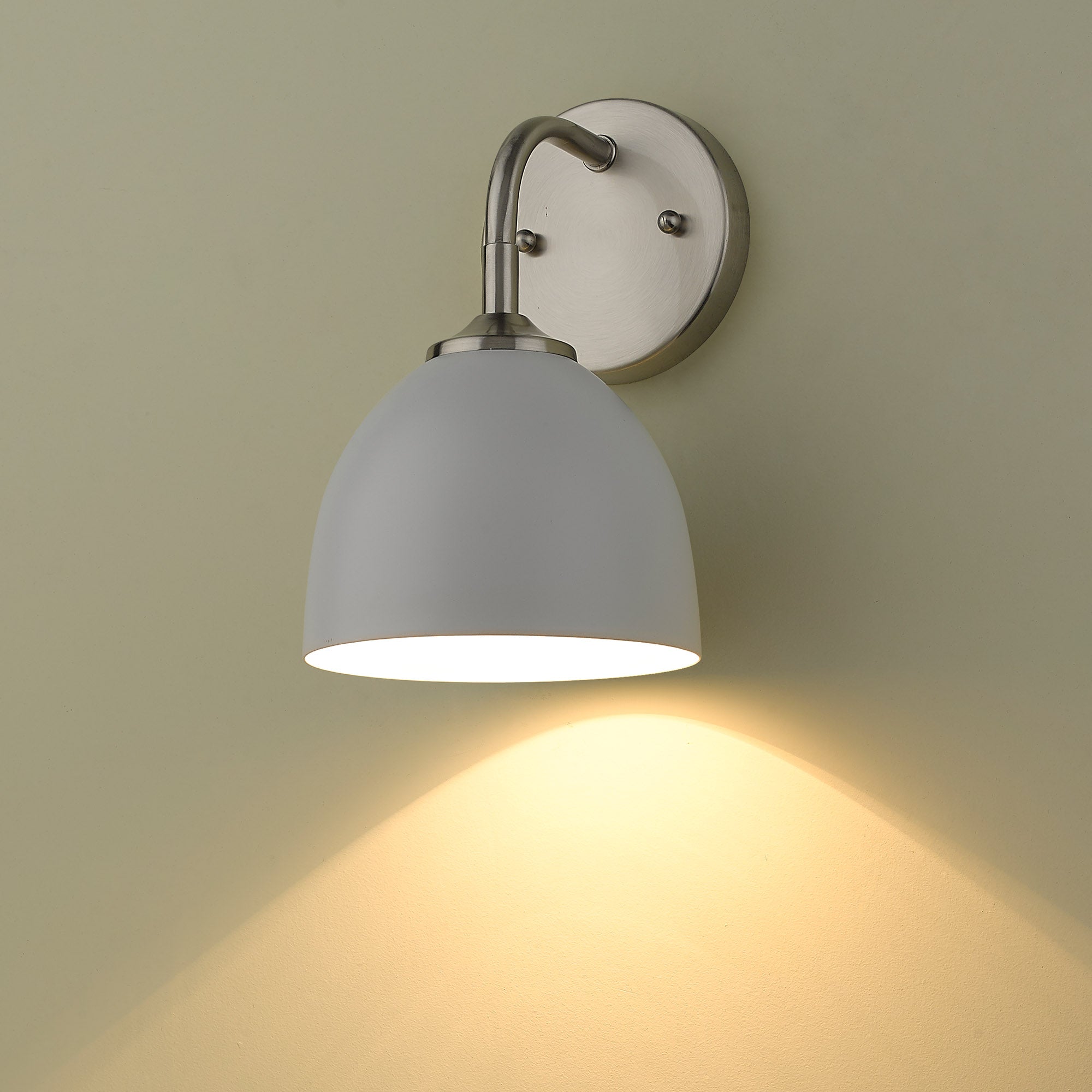 Zoey 1-light Wall Sconce in Pewter and Matte White shade - - Golden Lighting