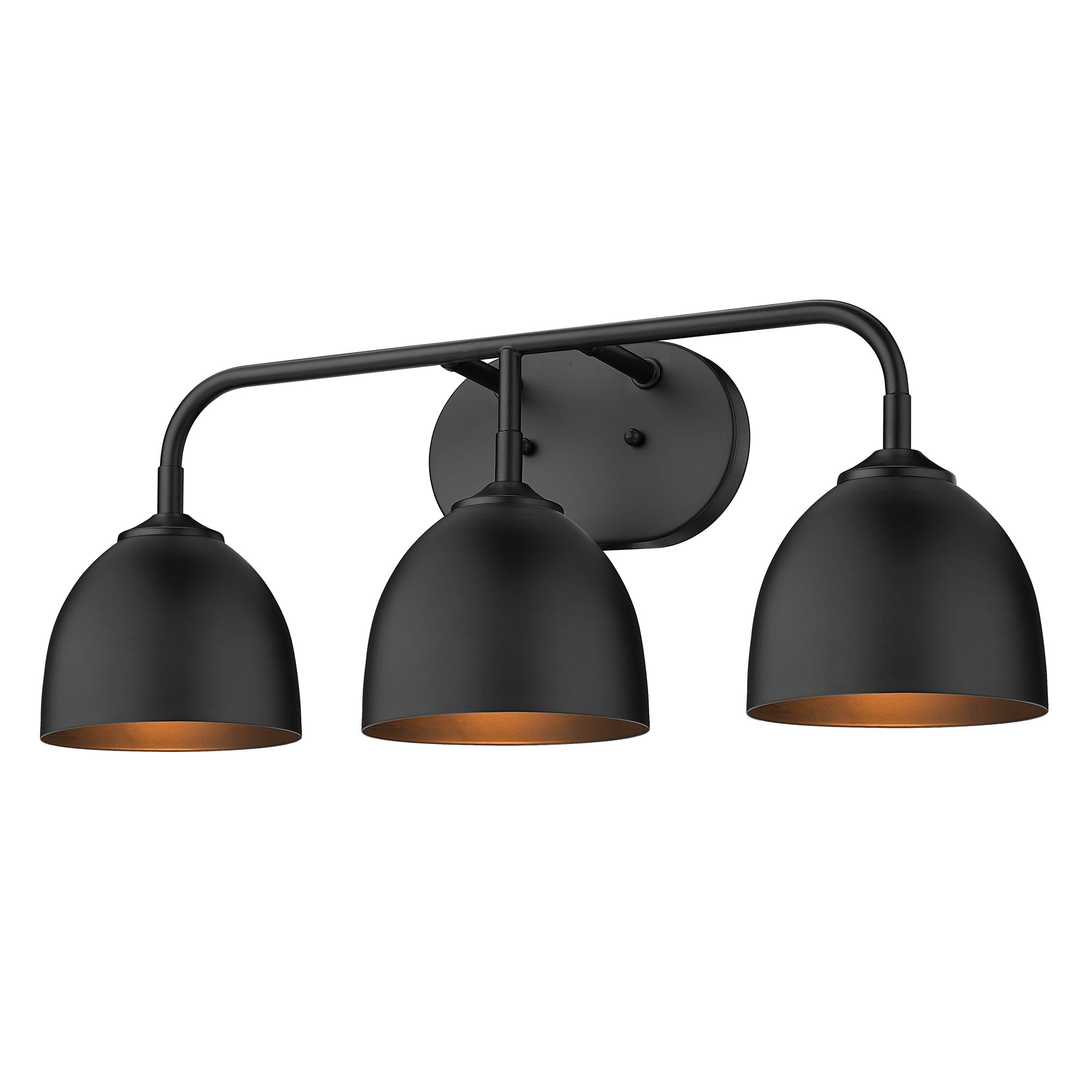 Zoey 3-light Vanity in Matte Black - - Golden Lighting