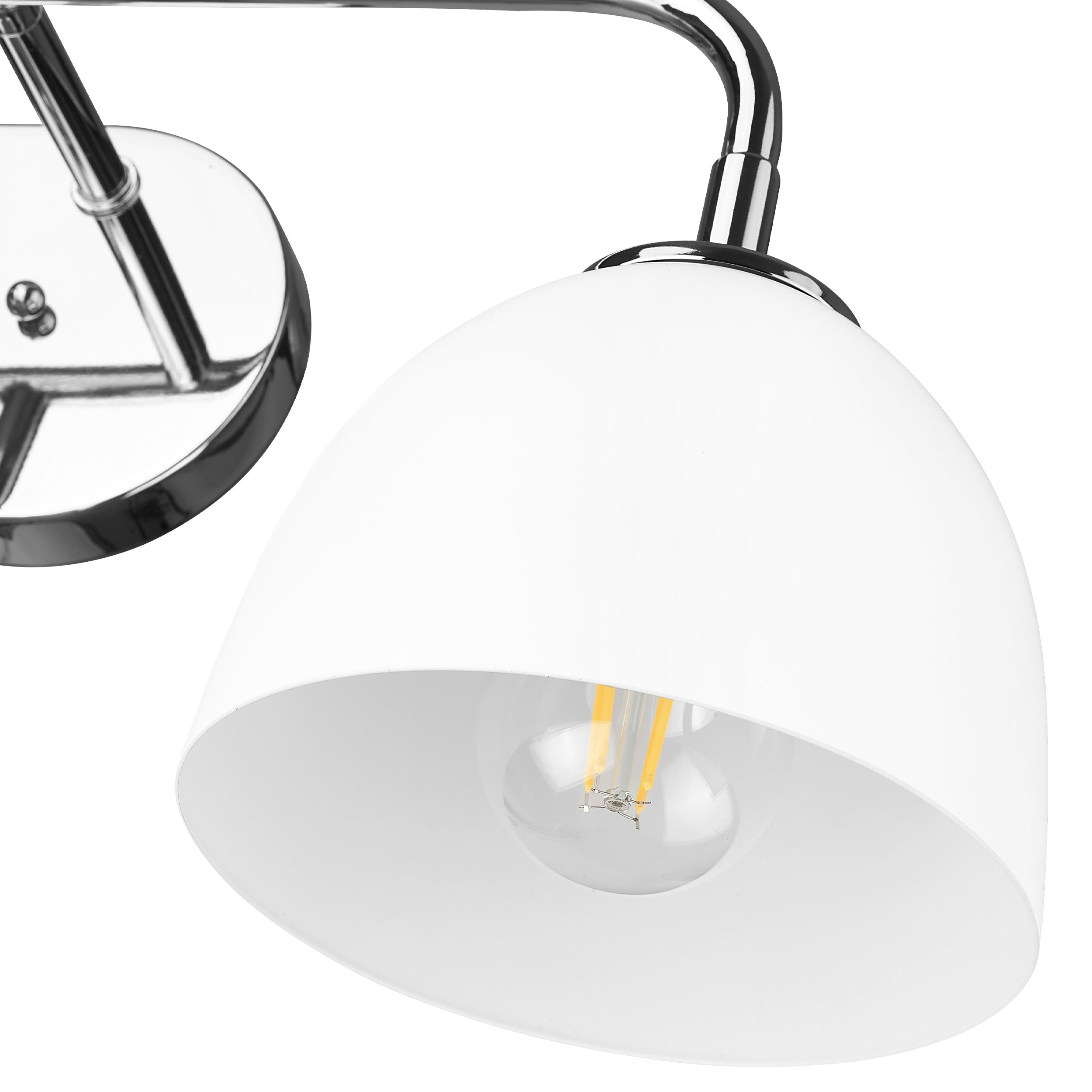 Zoey 3-light Vanity in Chrome and Matte White shade - - Golden Lighting