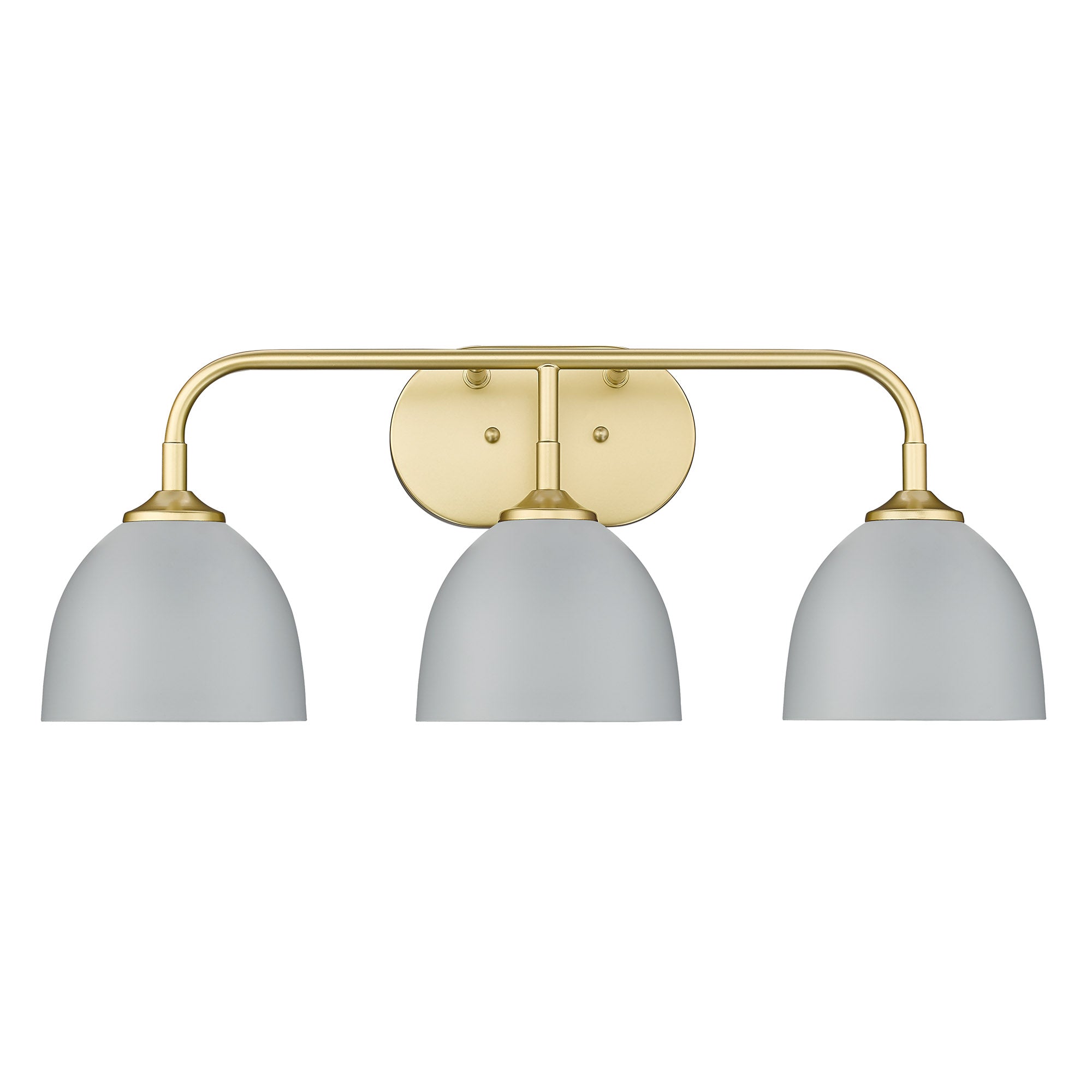 Zoey 3-light Vanity in Olympic Gold and Matte Gray shade - - Golden Lighting