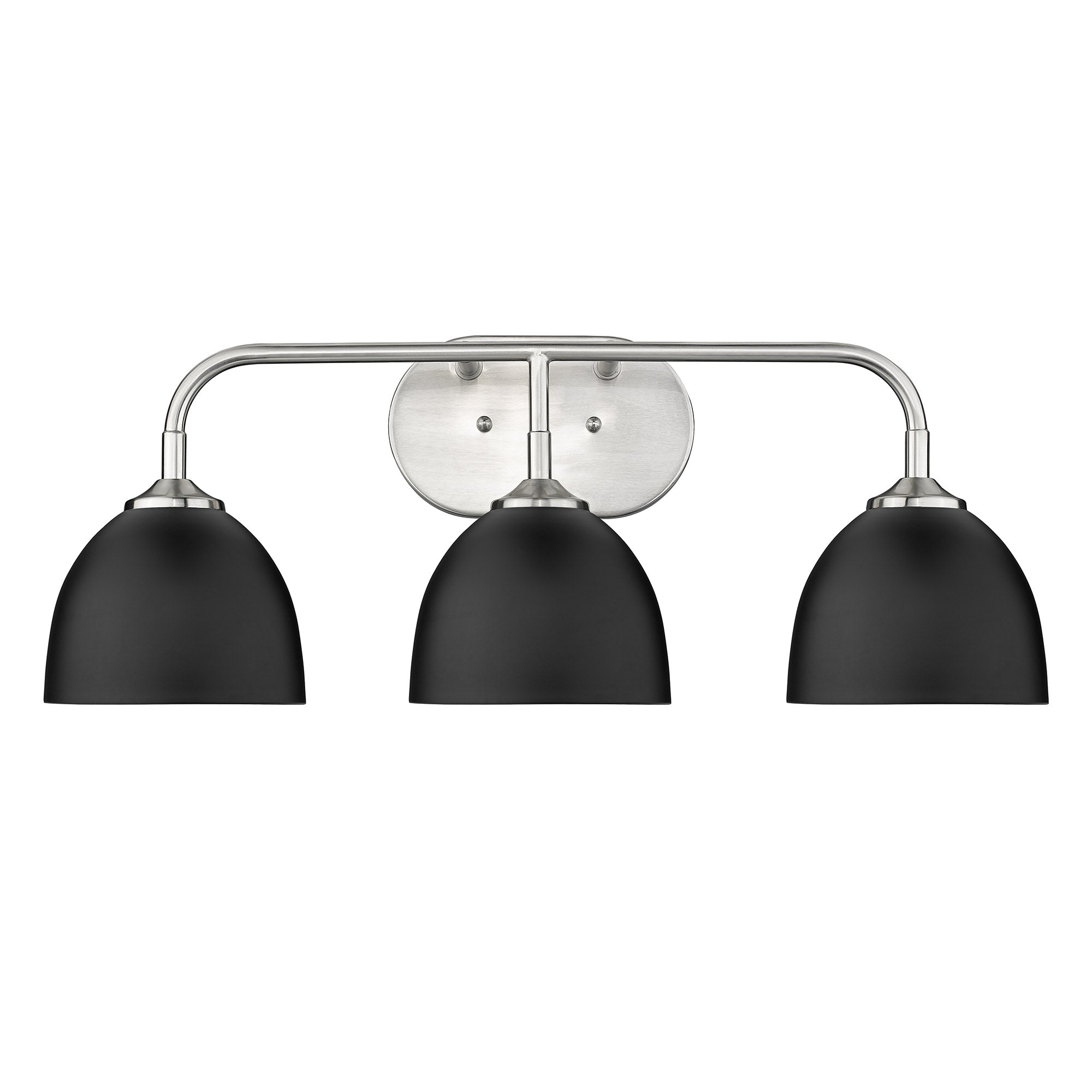 Zoey 3-light Vanity in Pewter and Matte Black shade - - Golden Lighting