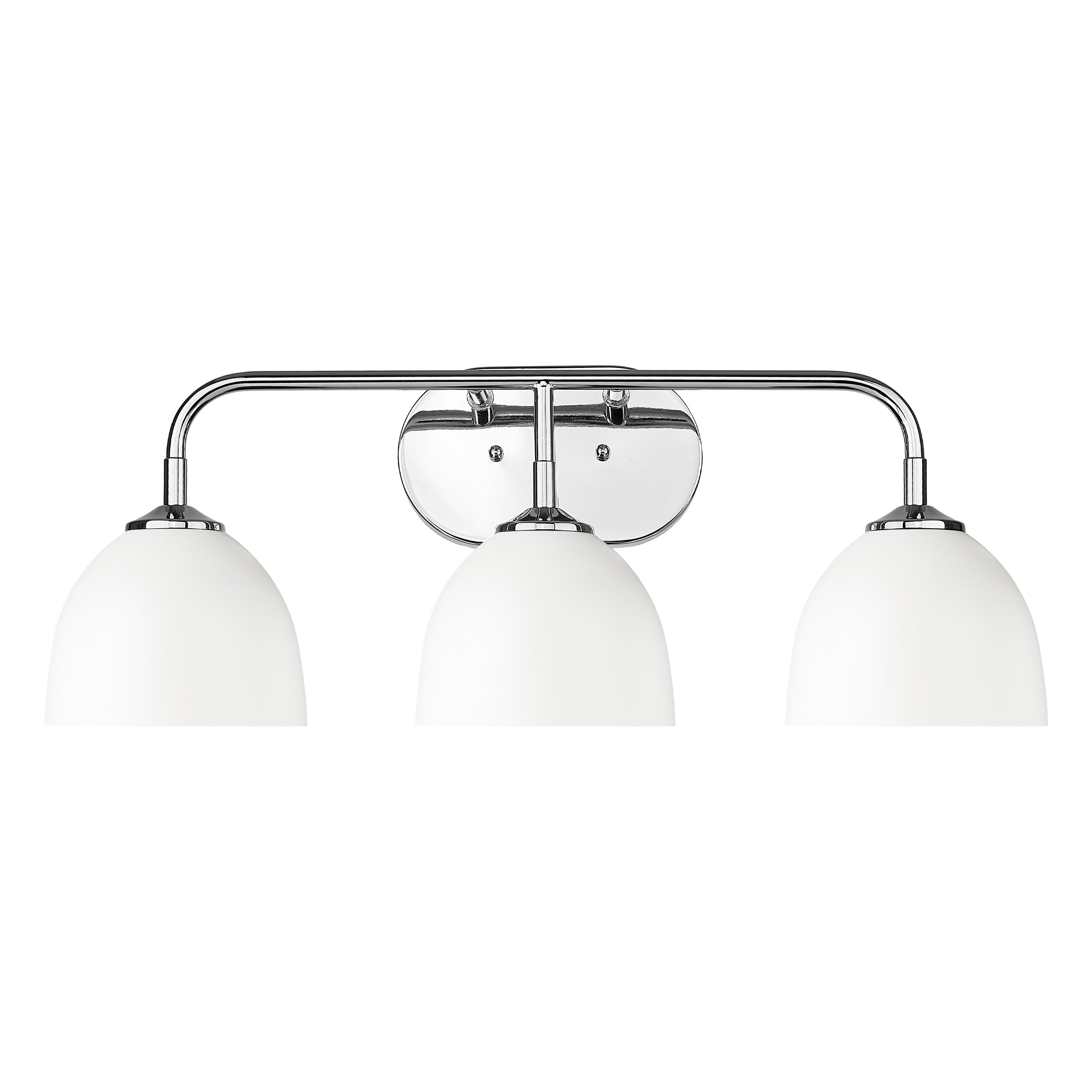 Zoey 3-light Vanity in Chrome and Matte White shade - Default Title - Golden Lighting