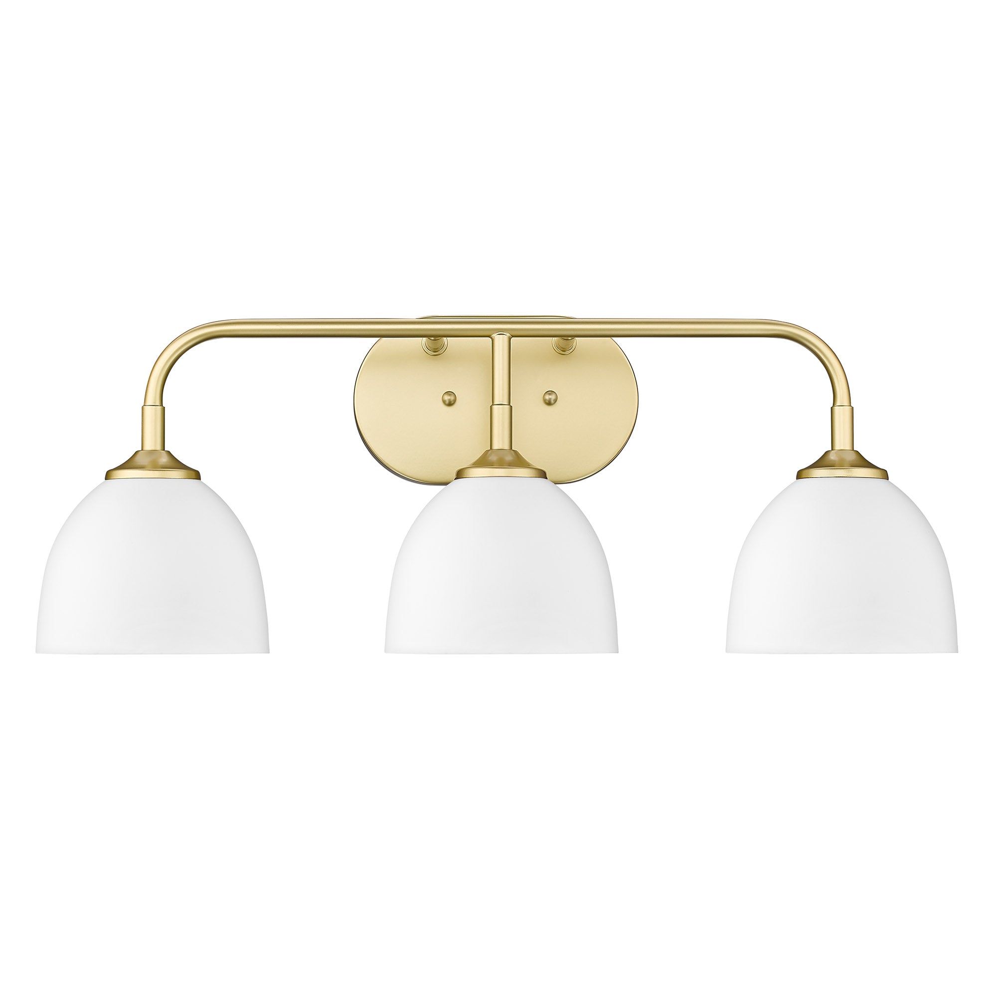 Yep by Golden Lighting Zoey 3-light Vanity in Olympic Gold and Matte White shade
