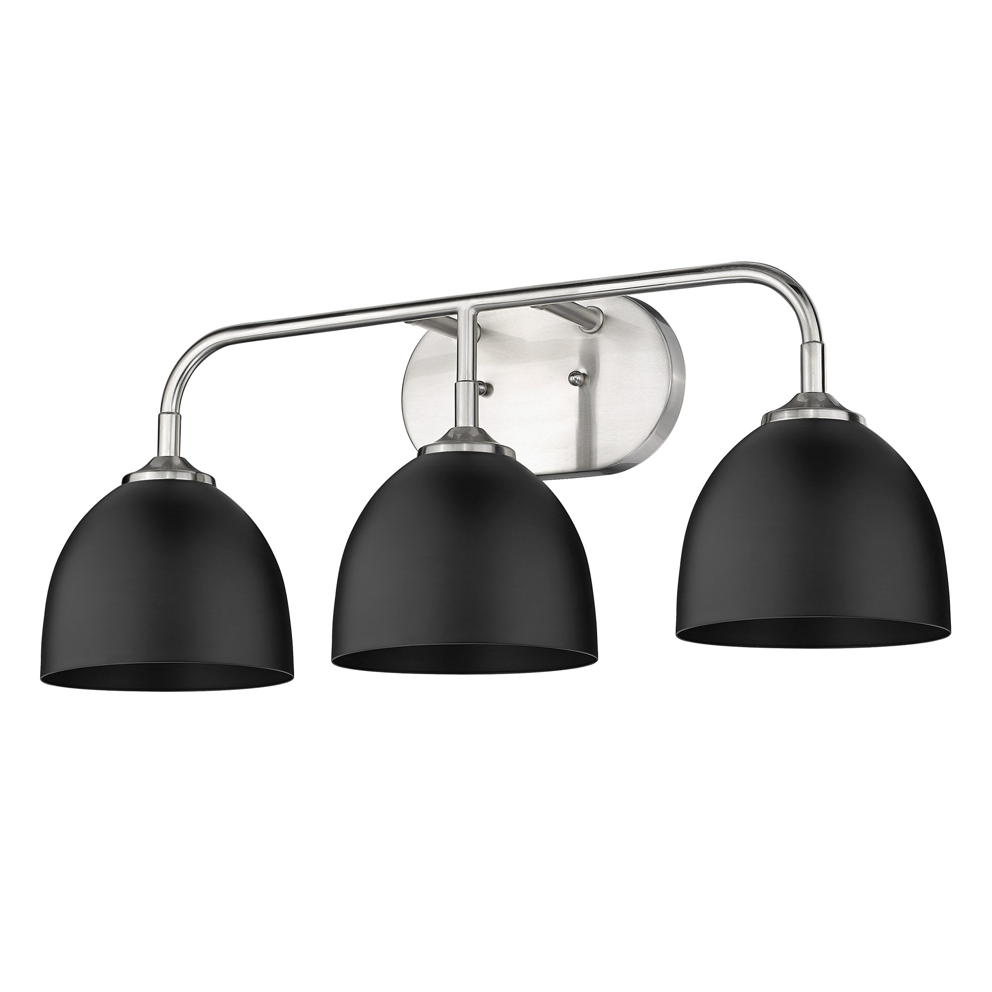 Yep by Golden Lighting Zoey 3-light Vanity in Pewter and Matte Black shade