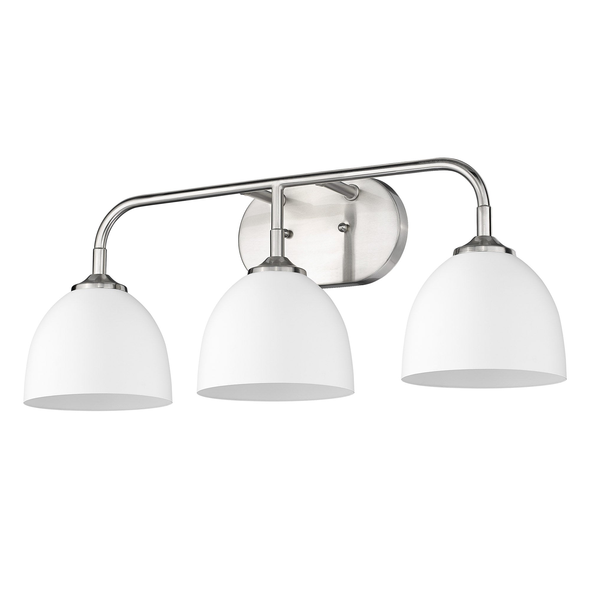 Yep by Golden Lighting Zoey 3-light Vanity in Pewter and Matte White shade