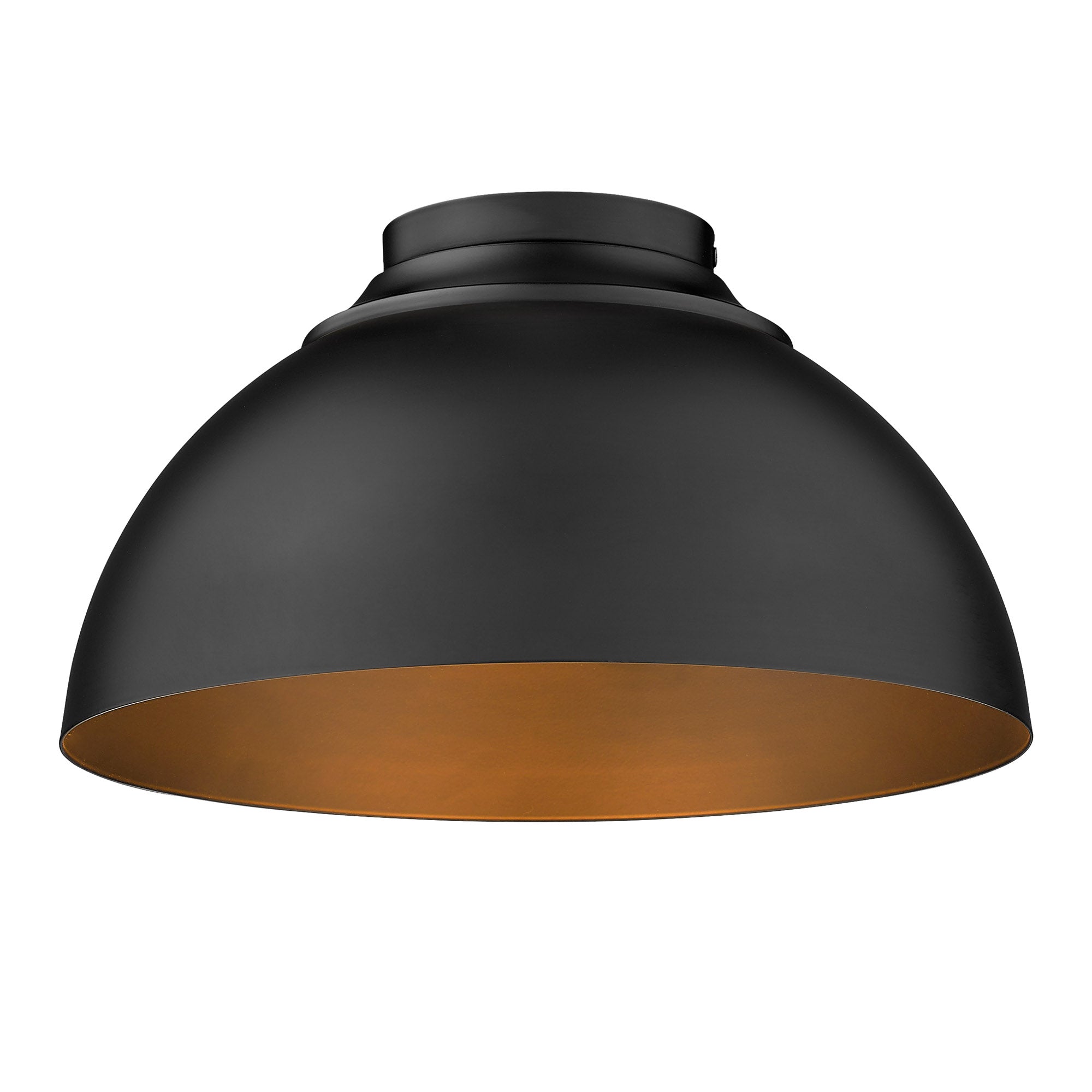Zoey 3-light Flush Mount in Matte Black - - Golden Lighting
