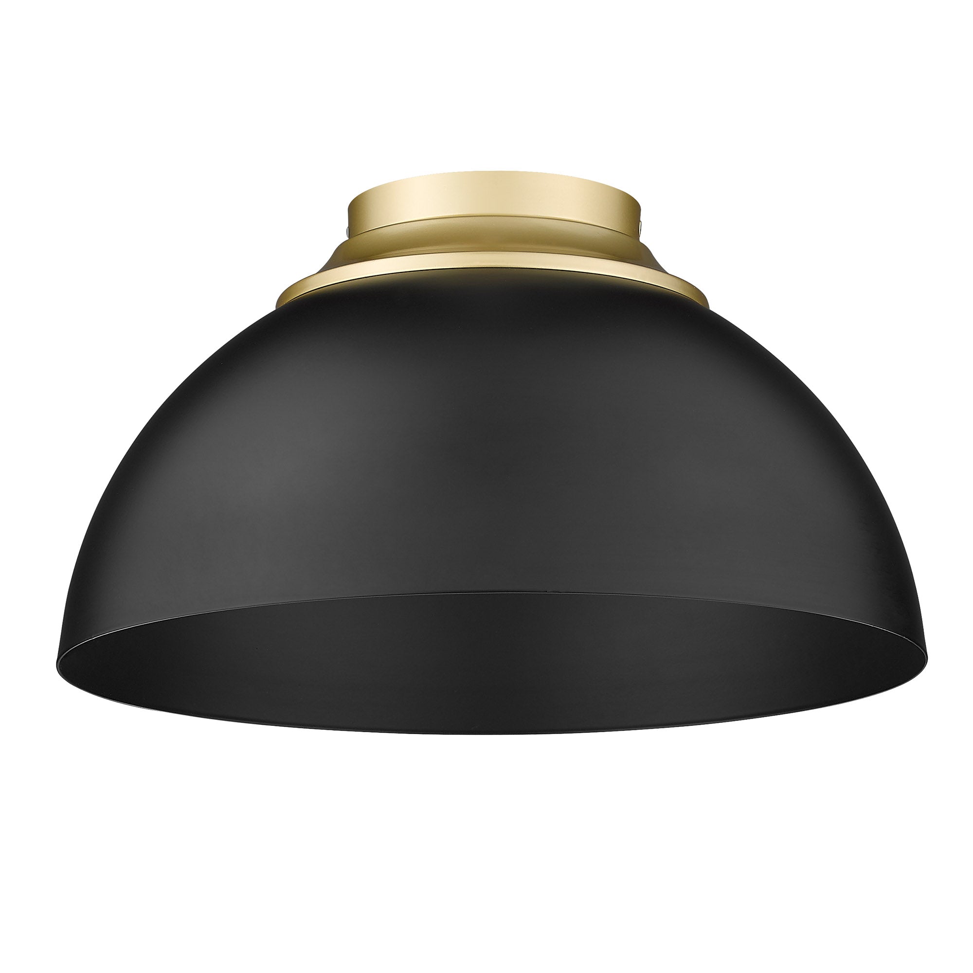 Zoey 3-light Flush Mount in Olympic Gold and Matte Black shade - - Golden Lighting