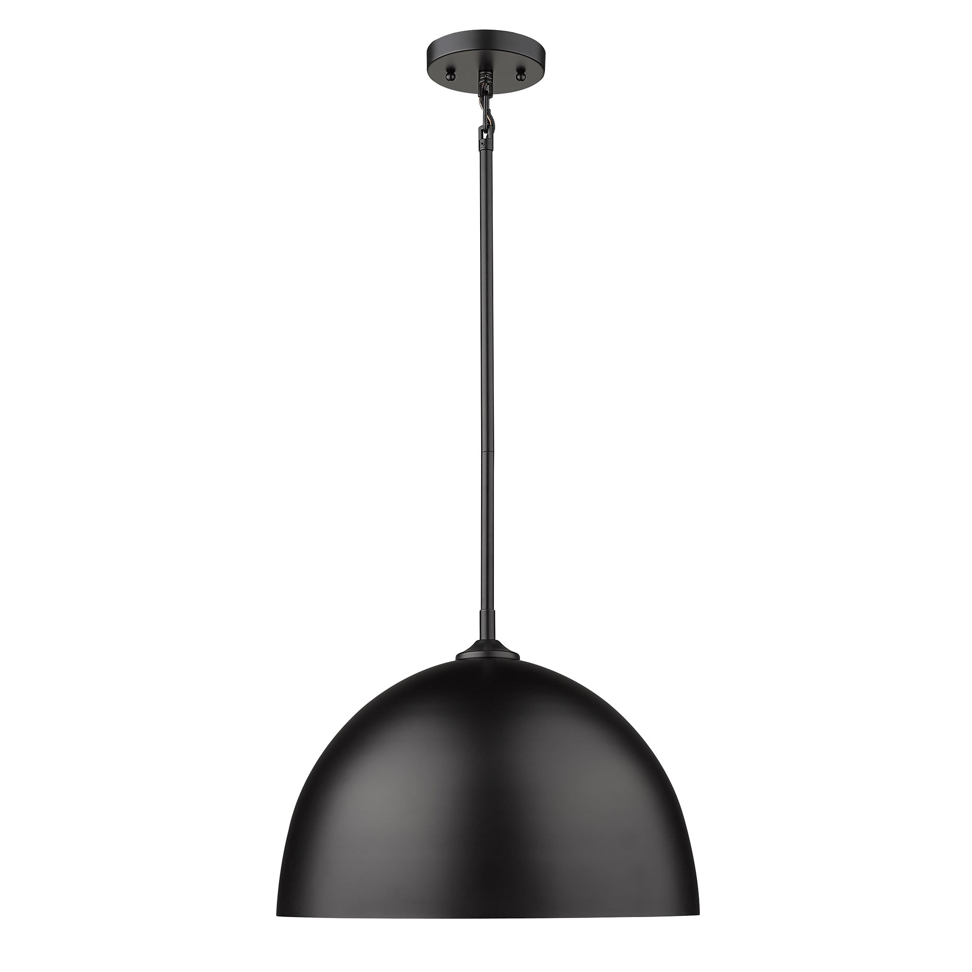Zoey 1-light 16in Pendant in Matte Black - - Golden Lighting