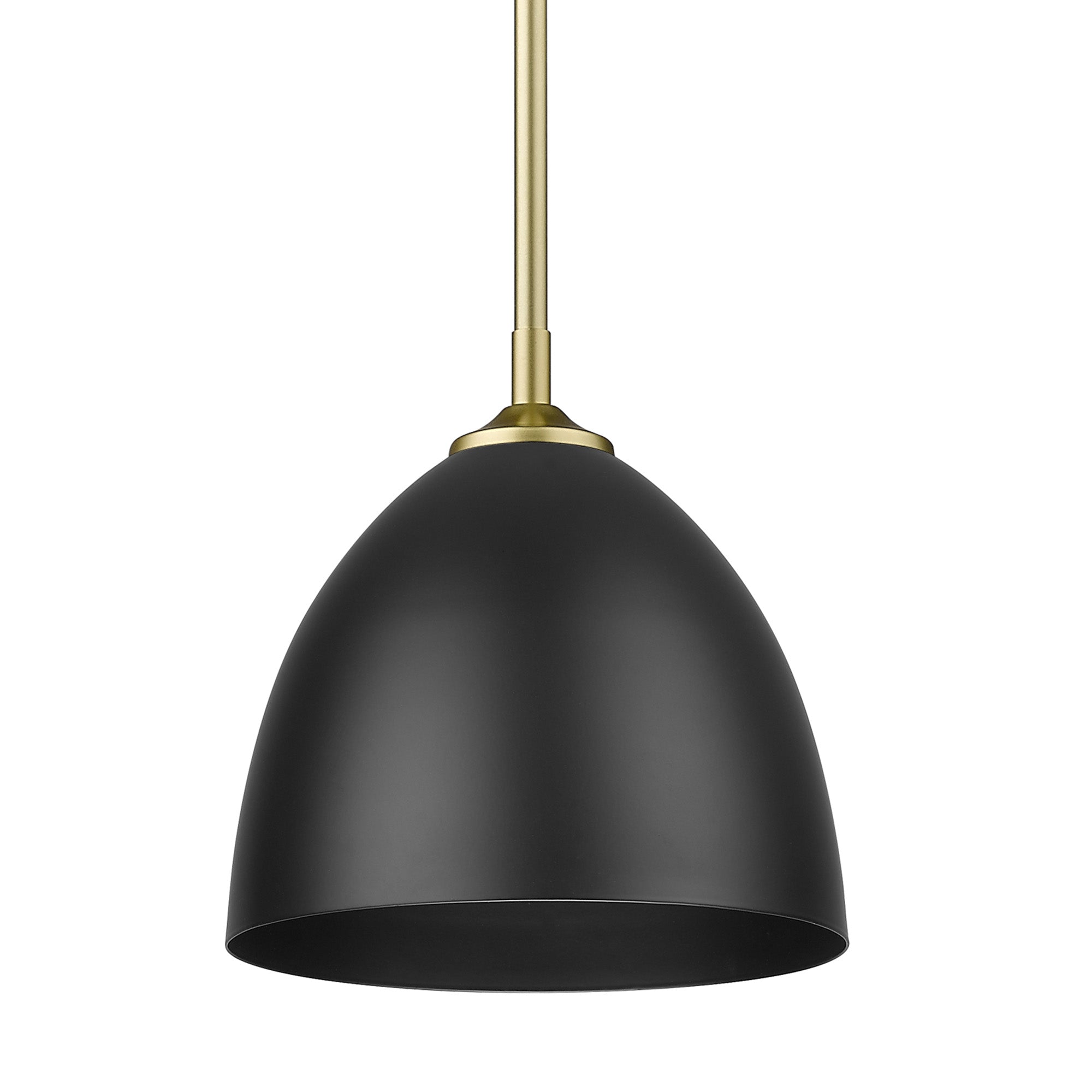 Zoey 1-light 9in Pendant in Olympic Gold and Matte Black Shade - - Golden Lighting