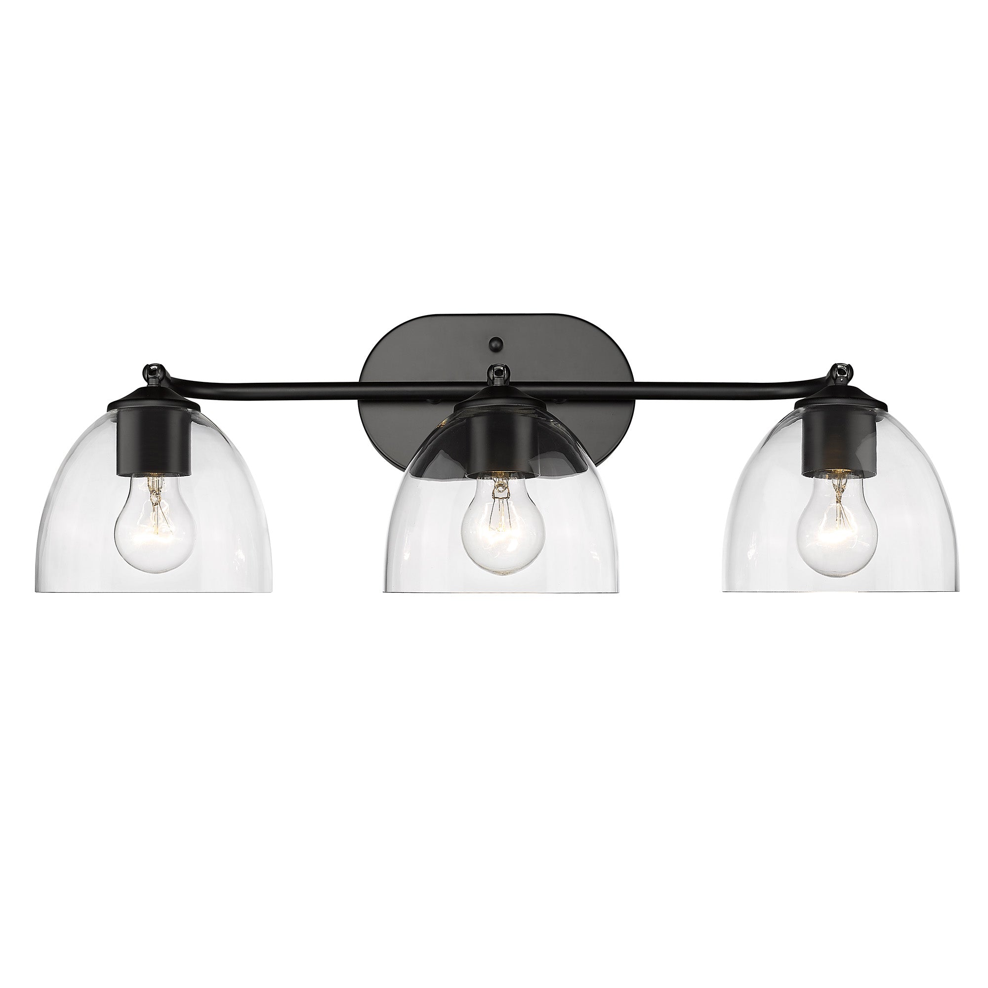 Golden Lighting Roxie 3-light Semi-Flush Mount in Matte Black - - Golden Lighting