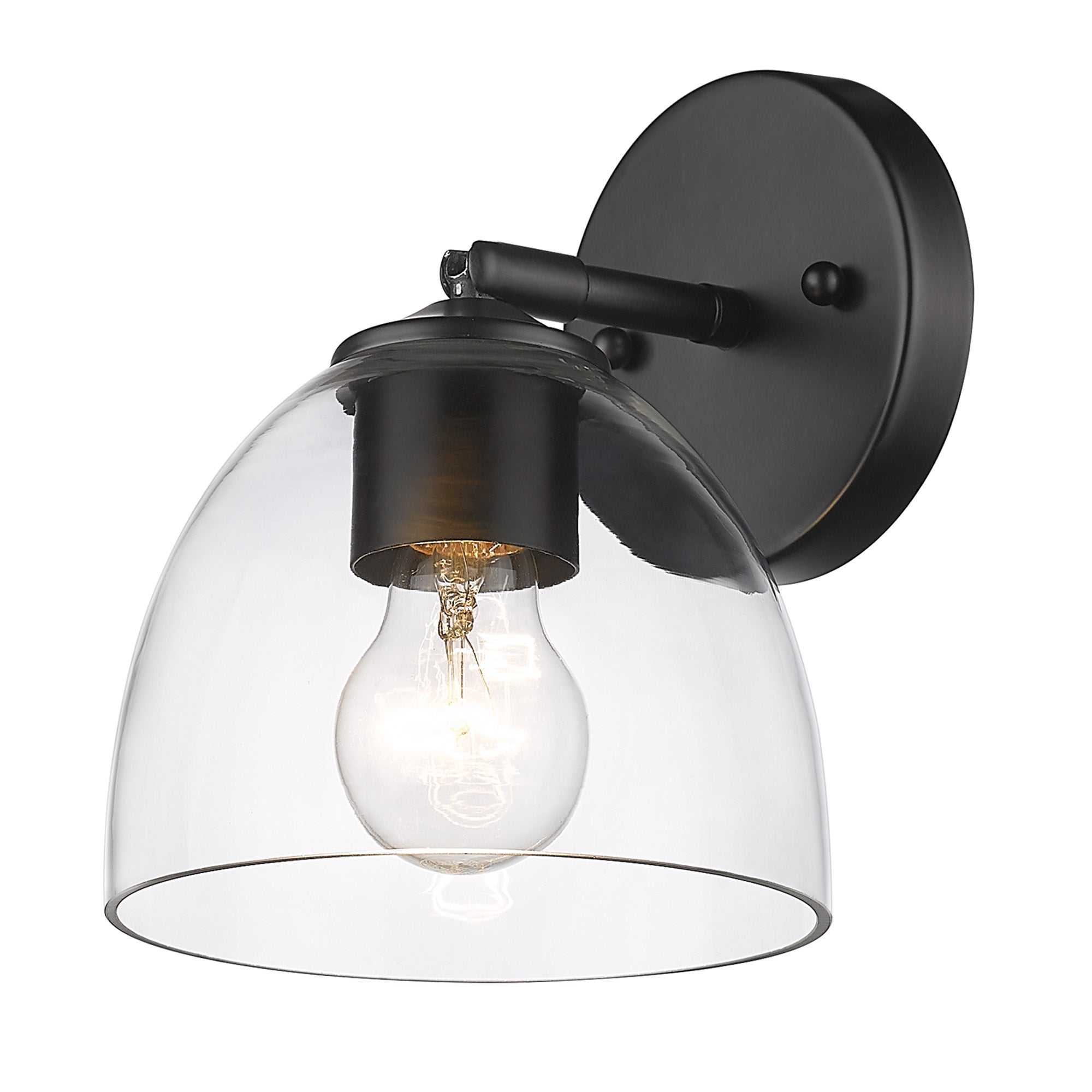 Golden Lighting Roxie 1-light Semi-Flush Mount in Matte Black - - Golden Lighting