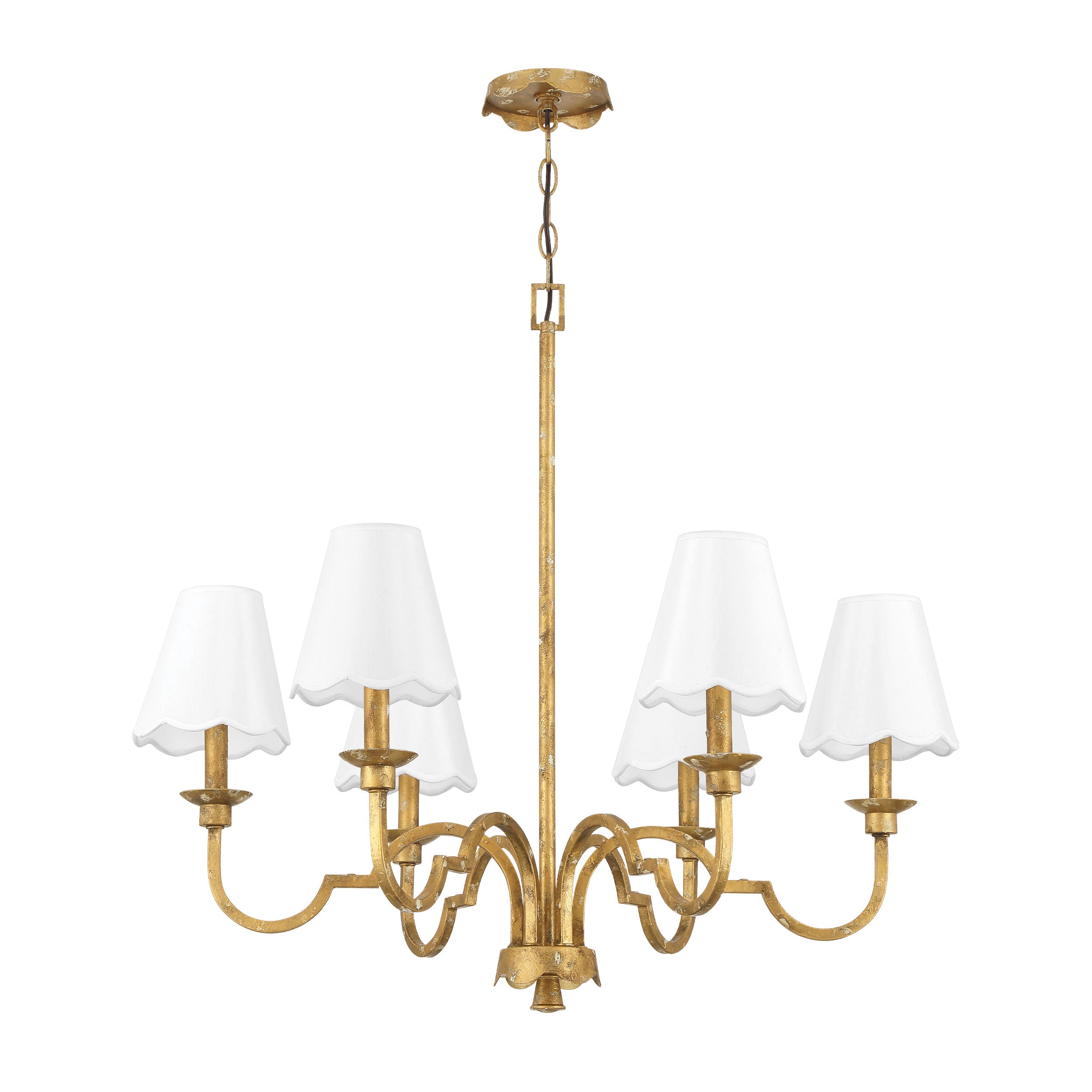 Golden Lighting Cheshire 6-light Chandelier in Vintage Gold - - Golden Lighting