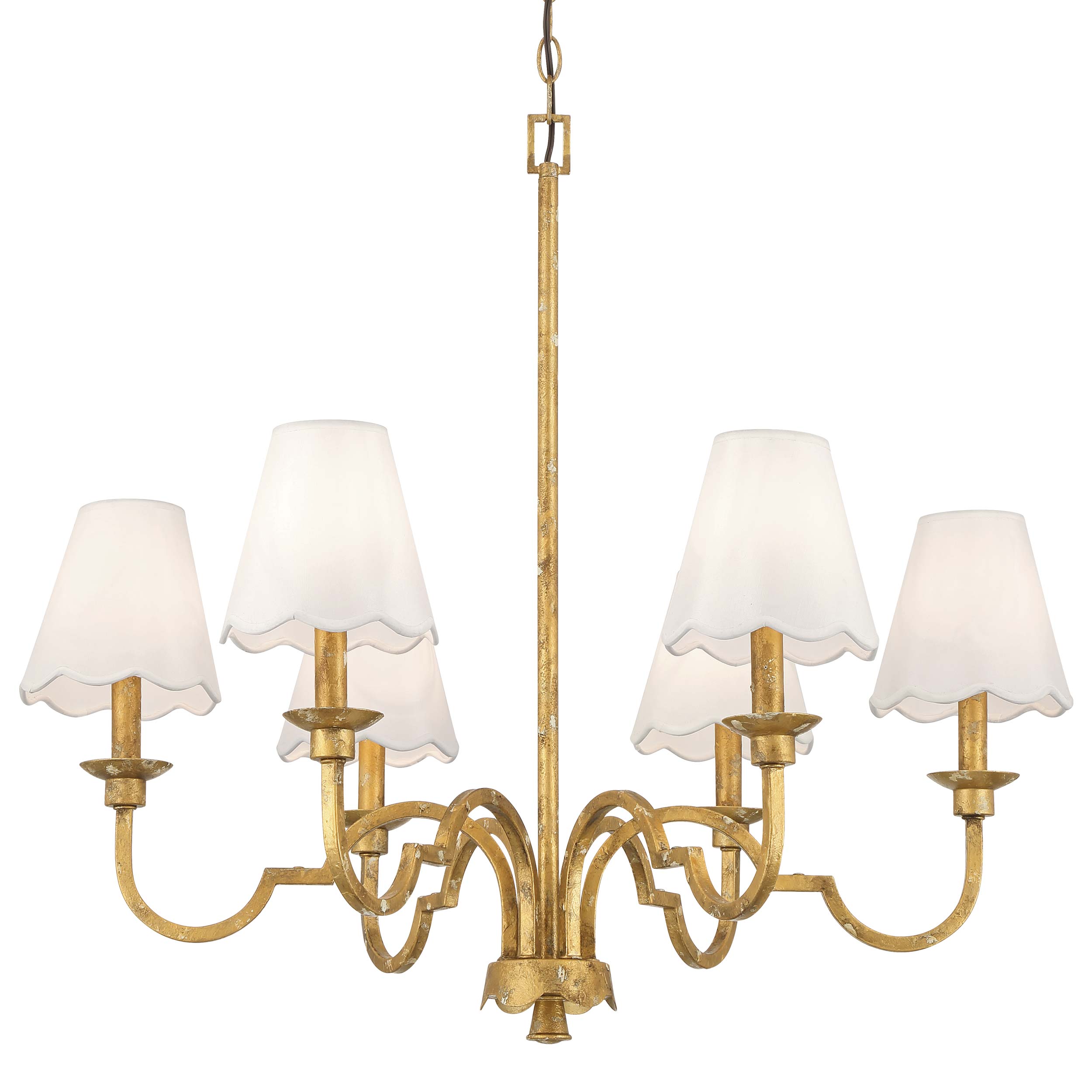 Golden Lighting Cheshire 6-light Chandelier in Vintage Gold - Default Title - Golden Lighting