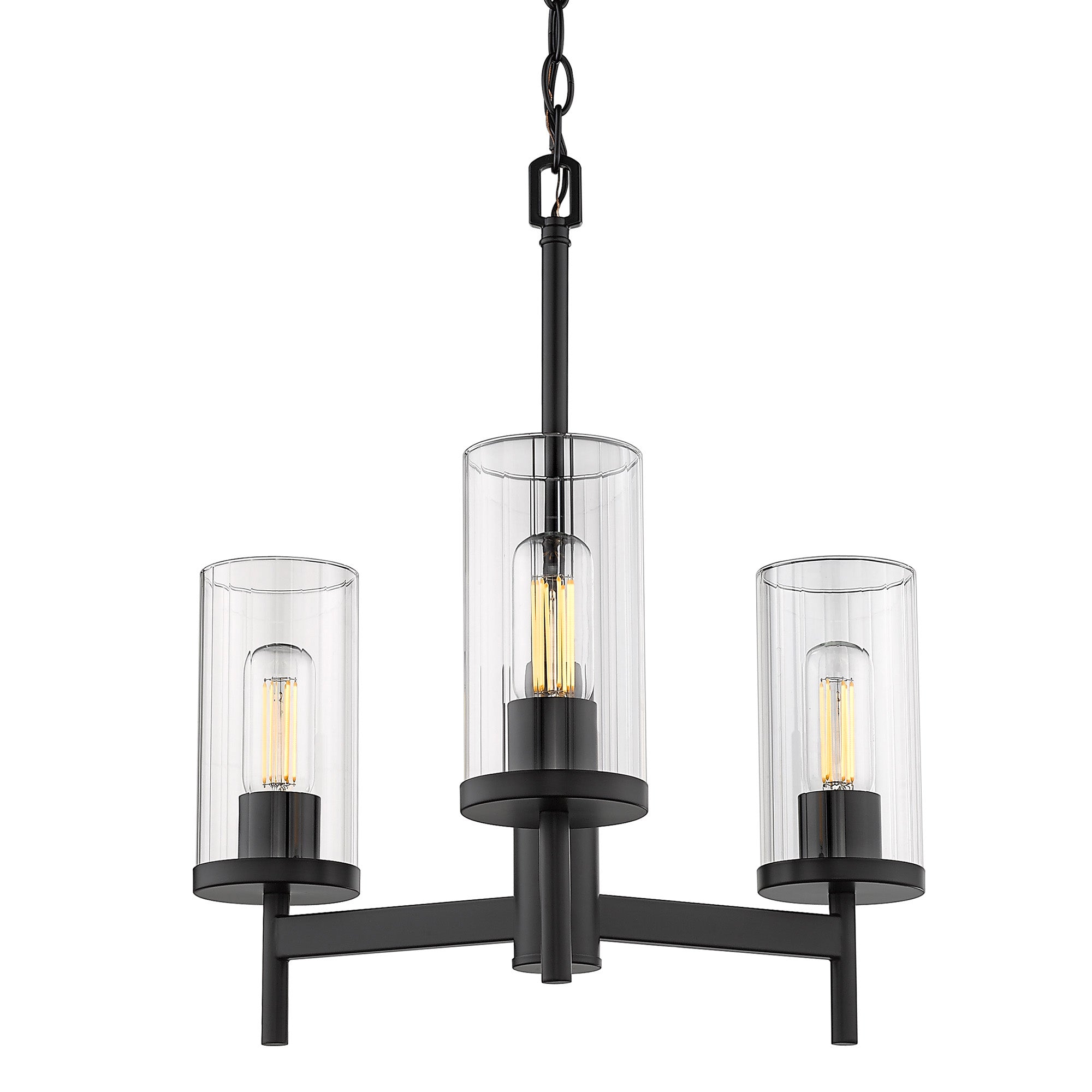 Golden Lighting Winslett 3-light Chandelier in Matte Black - - Golden Lighting