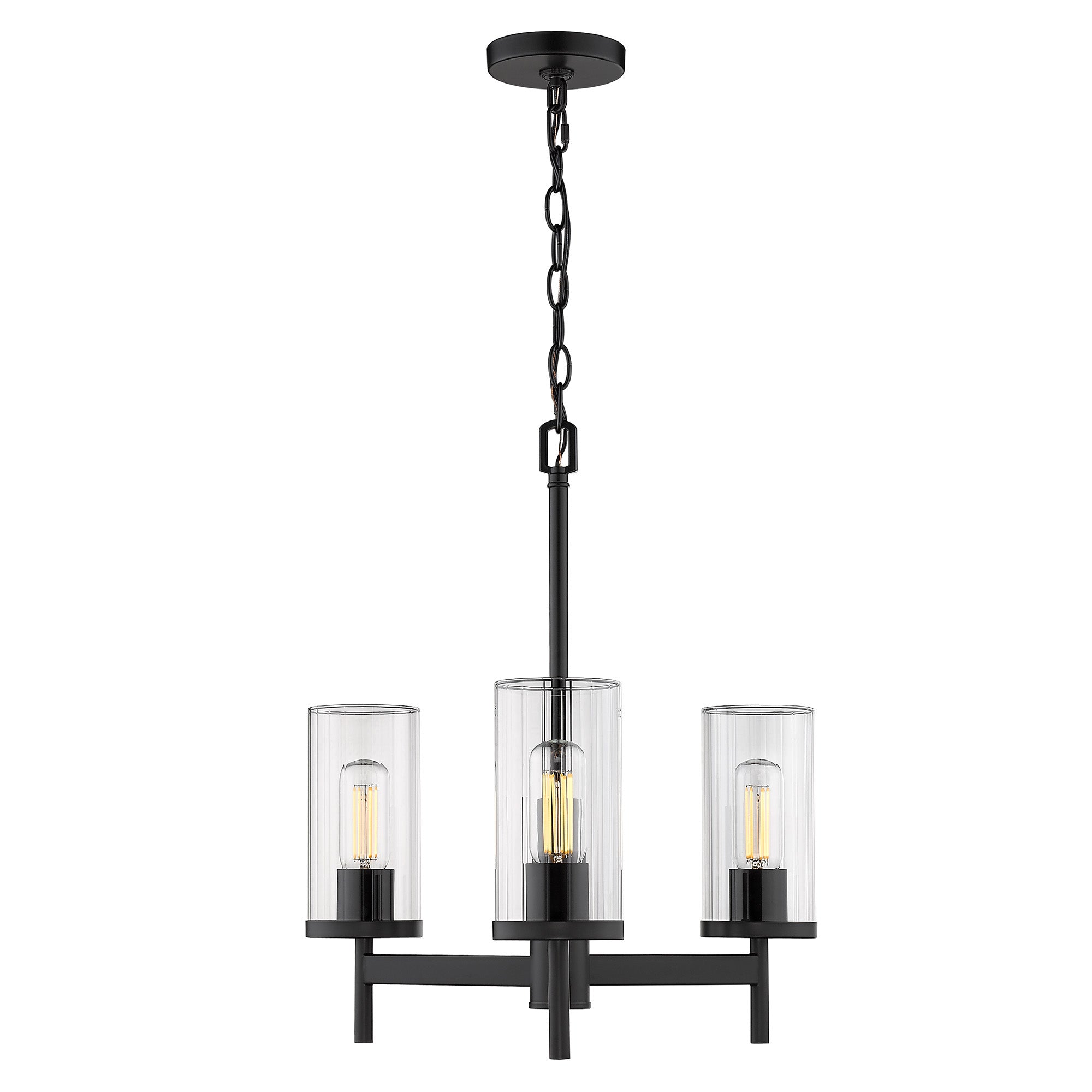 Golden Lighting Winslett 3-light Chandelier in Matte Black - - Golden Lighting