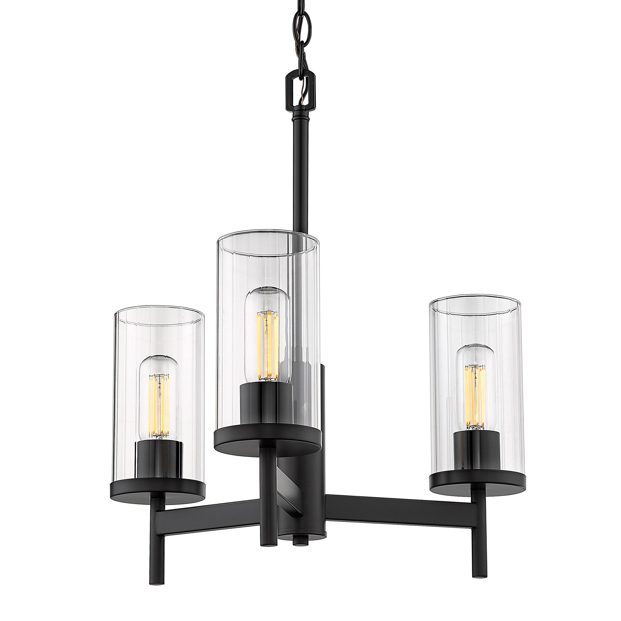 Golden Lighting Winslett 3-light Chandelier in Matte Black - - Golden Lighting