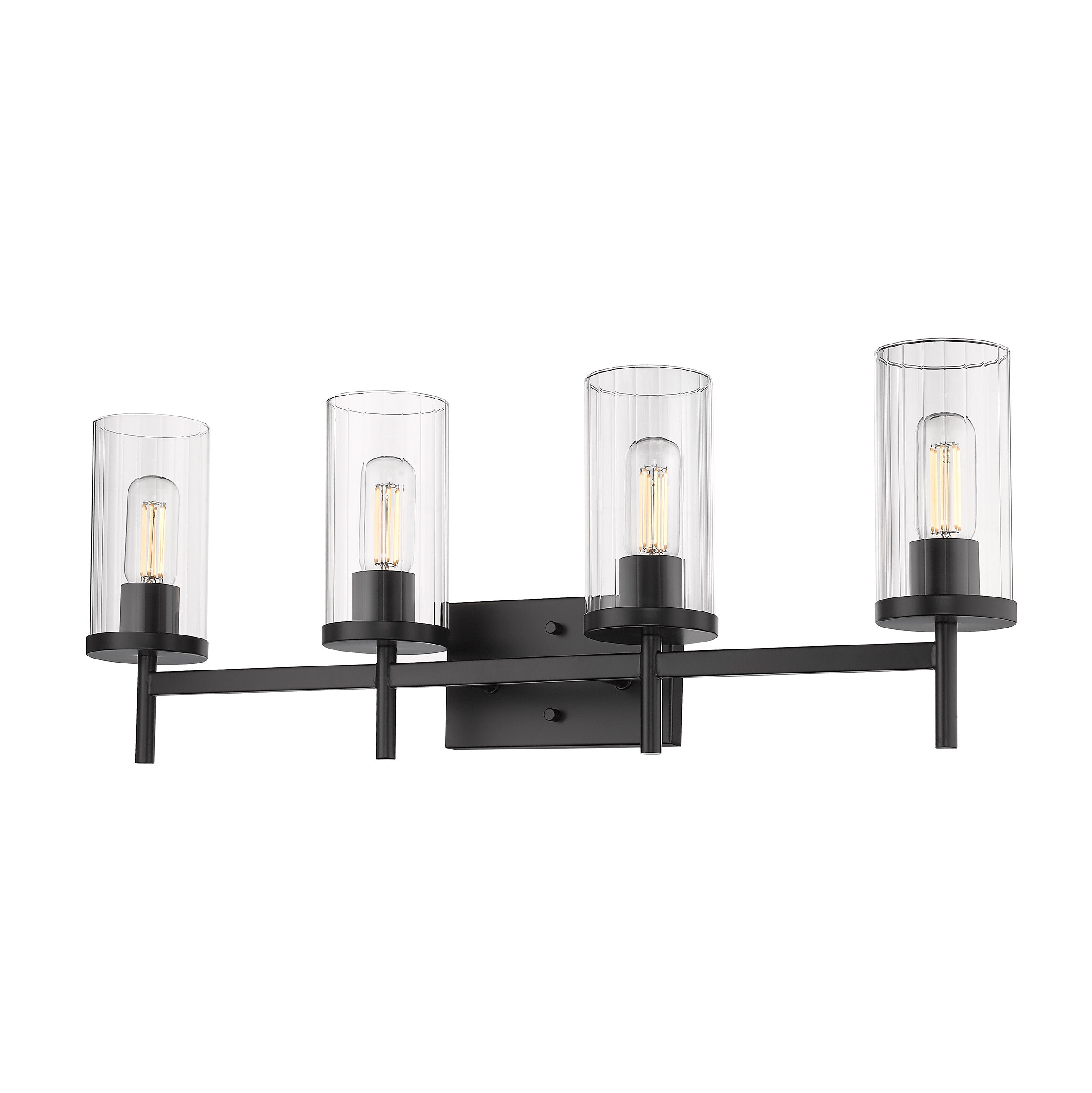 Golden Lighting Winslett 4-light Vanity in Matte Black - Default Title - Golden Lighting