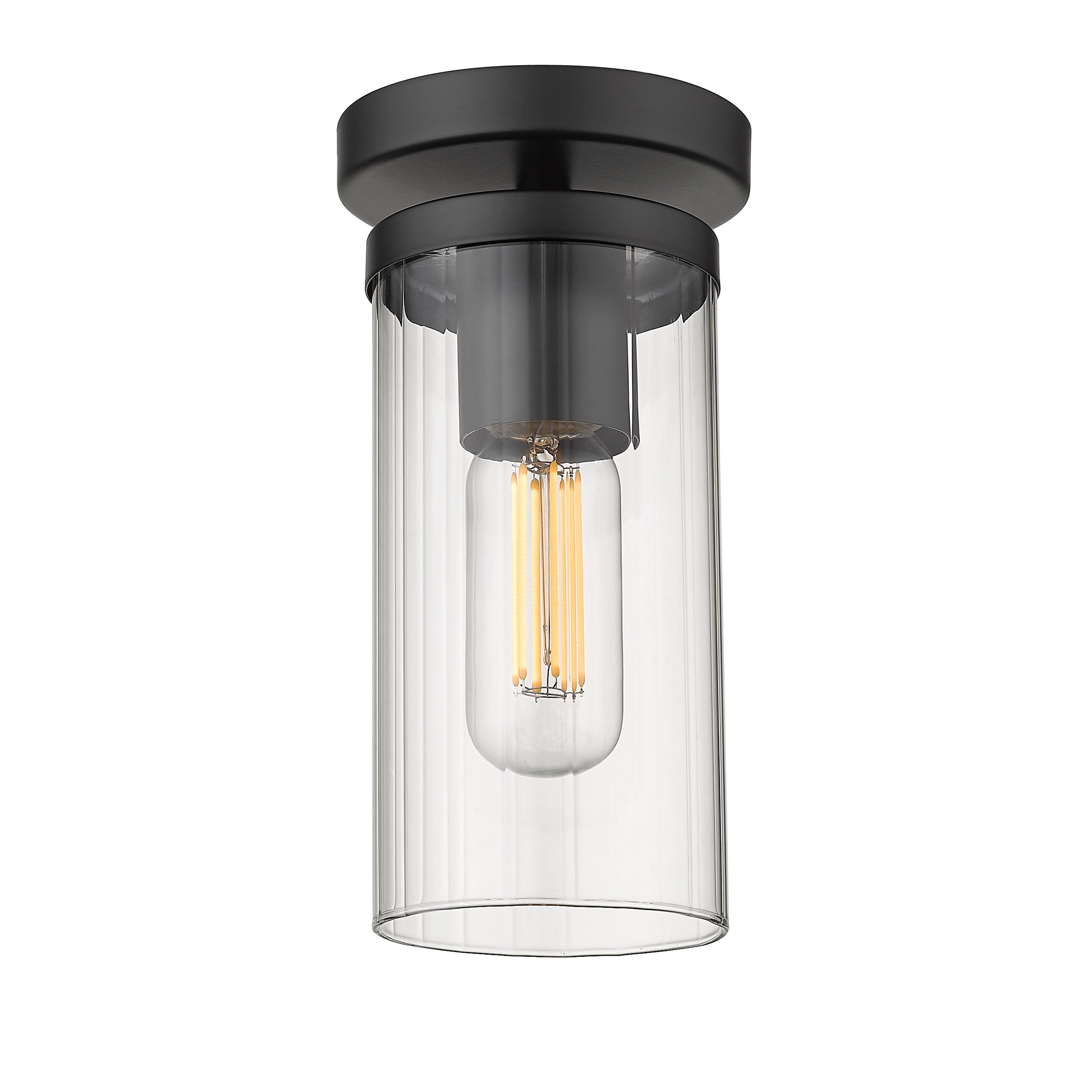Golden Lighting Winslett 1-light Semi-Flush Mount in Matte Black - - Golden Lighting