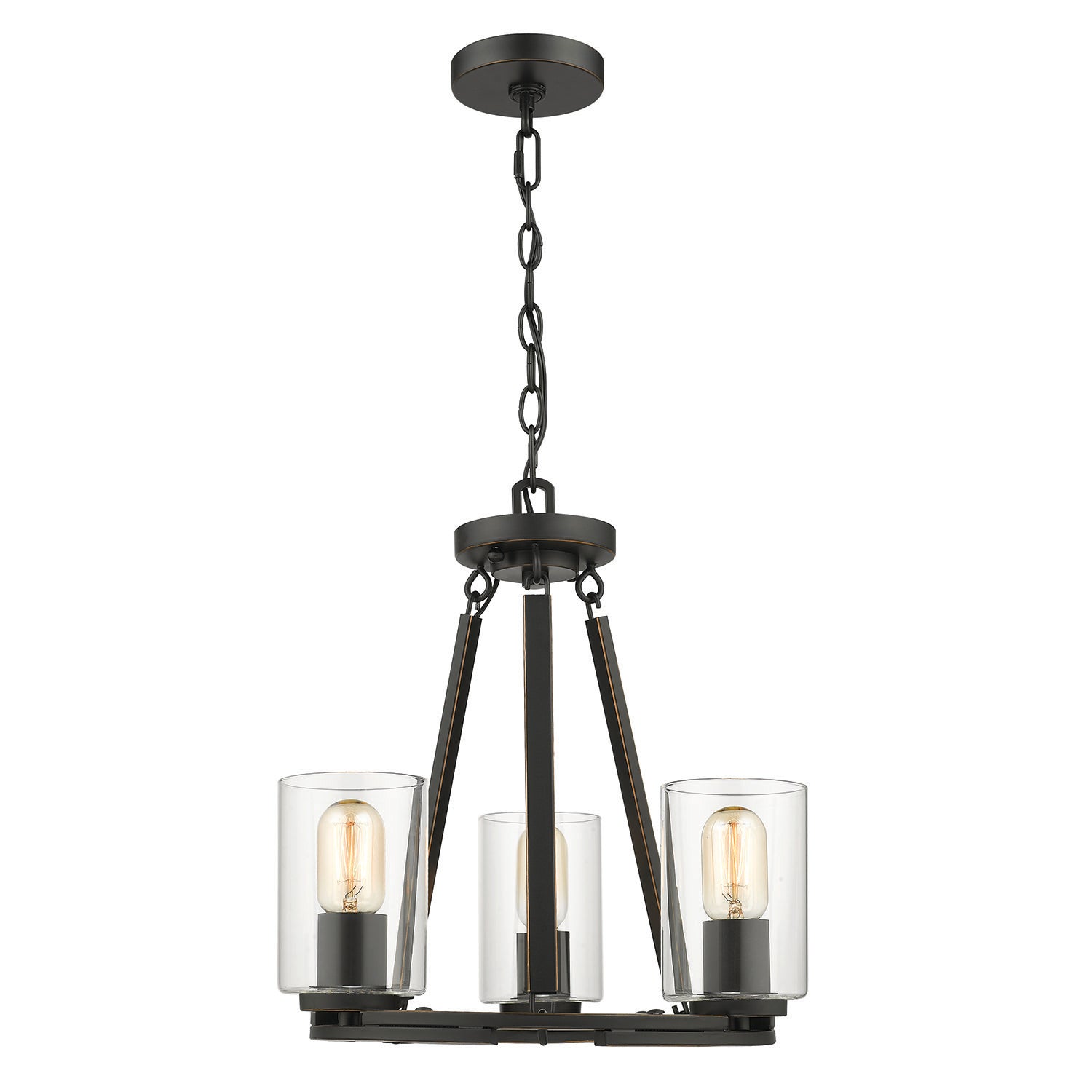 Monroe 3-light Semi-Flush in Matte Black