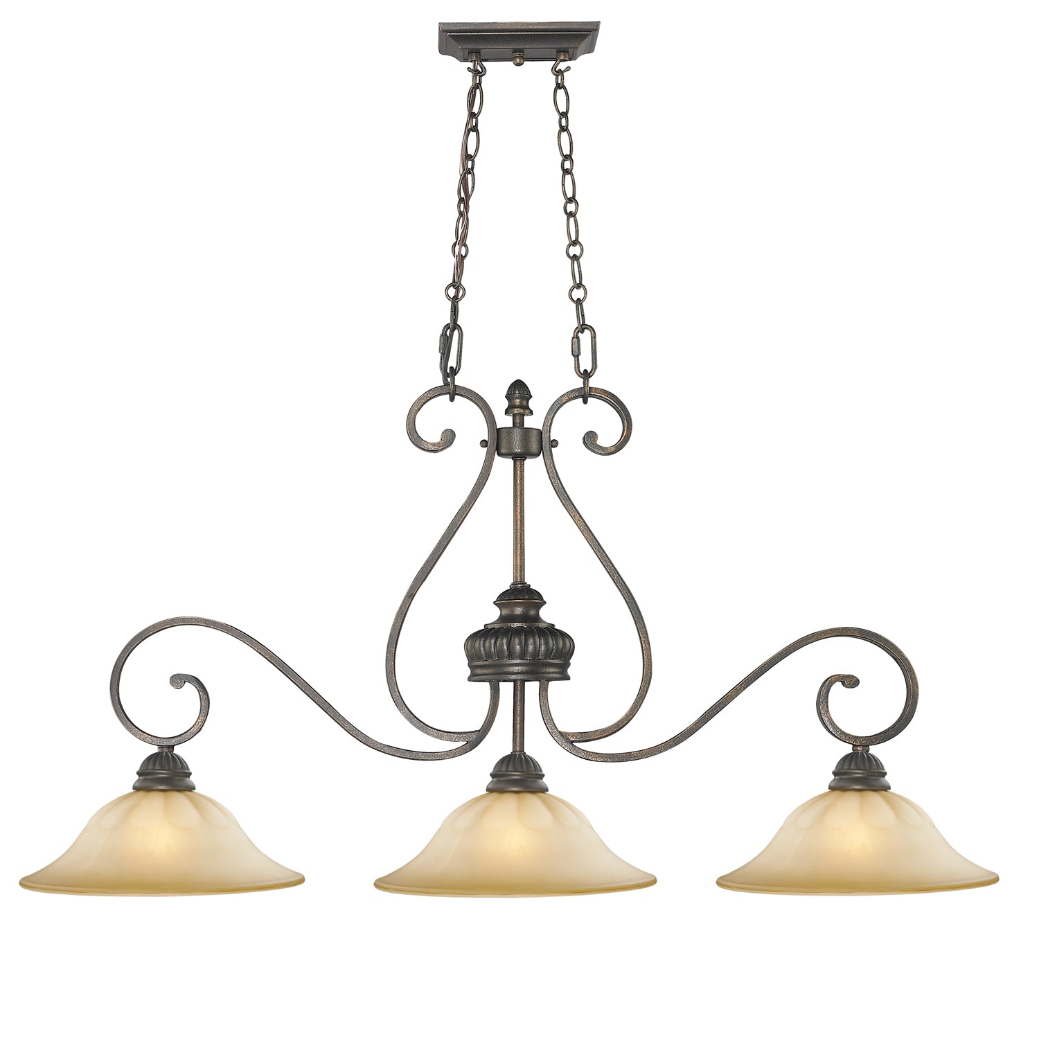 Mayfair 3-light Pendant in Leather Crackle