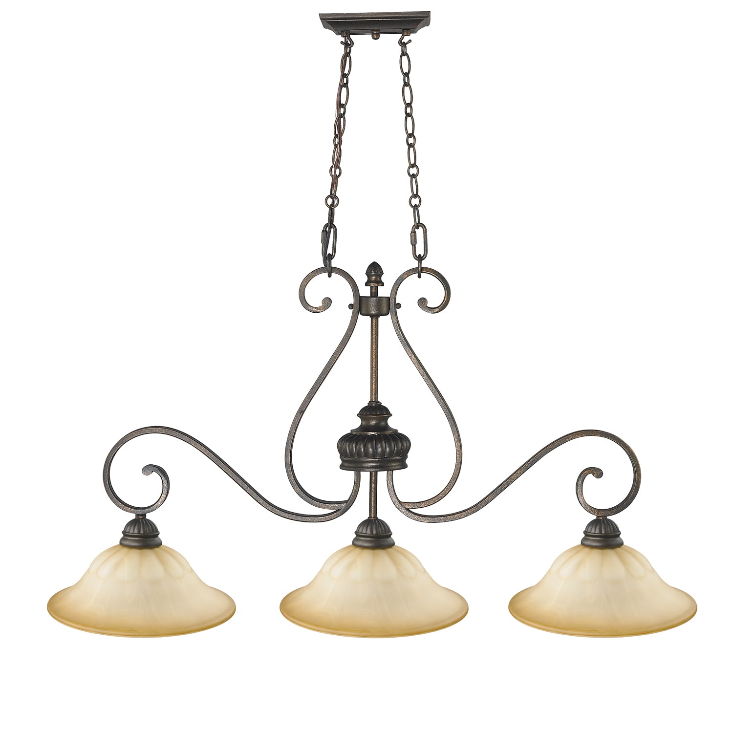 Mayfair 3-light Pendant in Leather Crackle