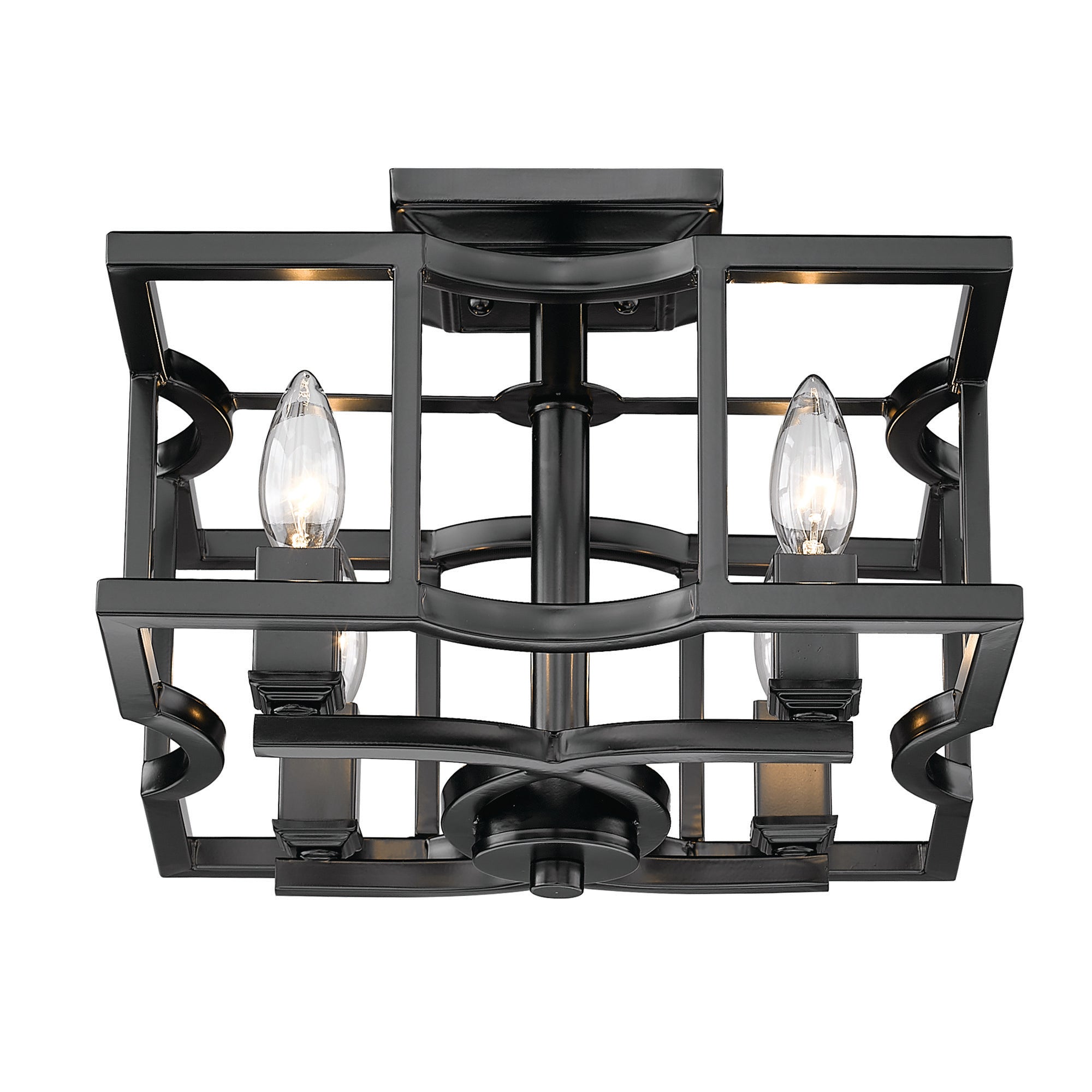 Bellare 4-light Semi-Flush Mount in Matte Black
