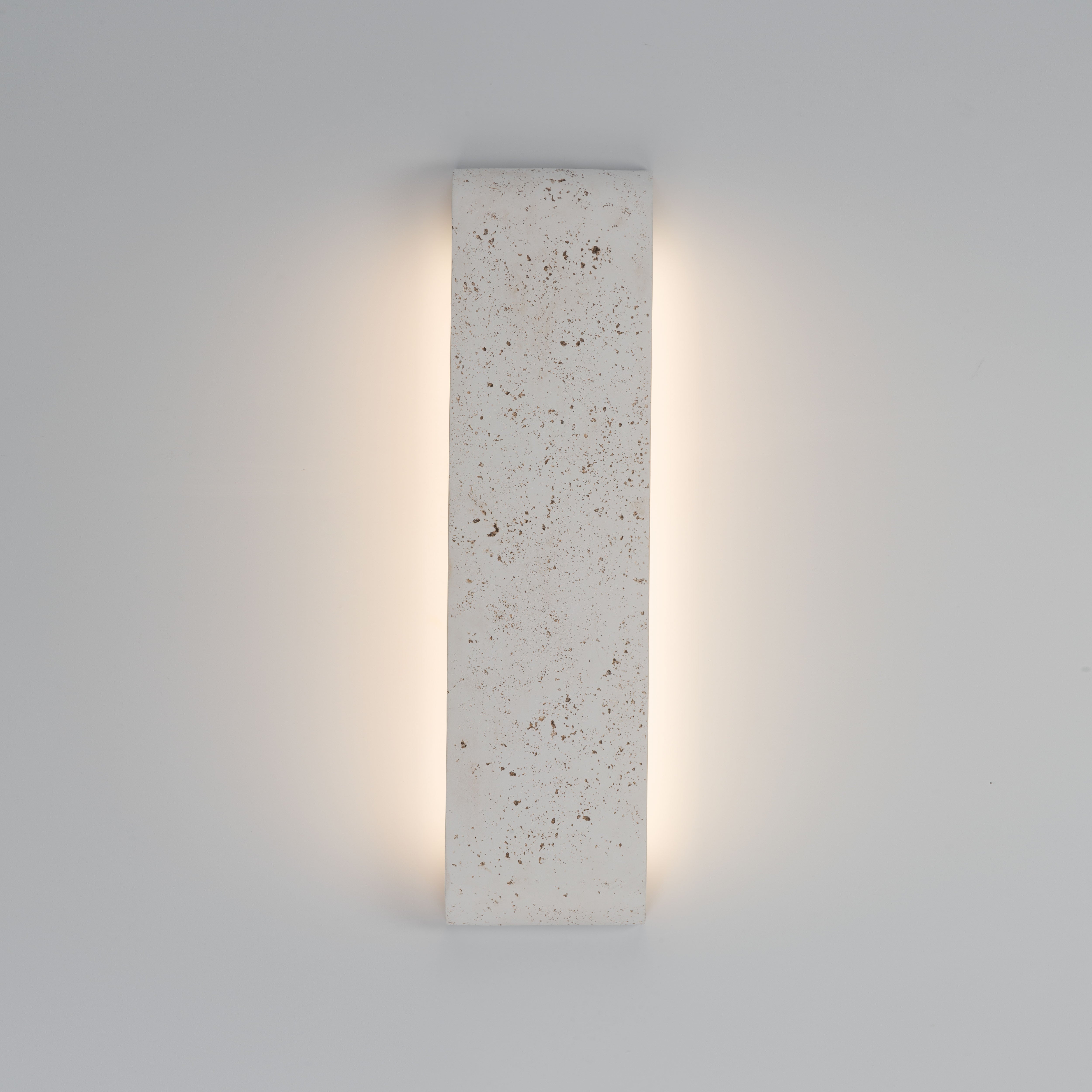 Golden Lighting Stela Integrated LED 24in Outdoor Wall in White Travertine