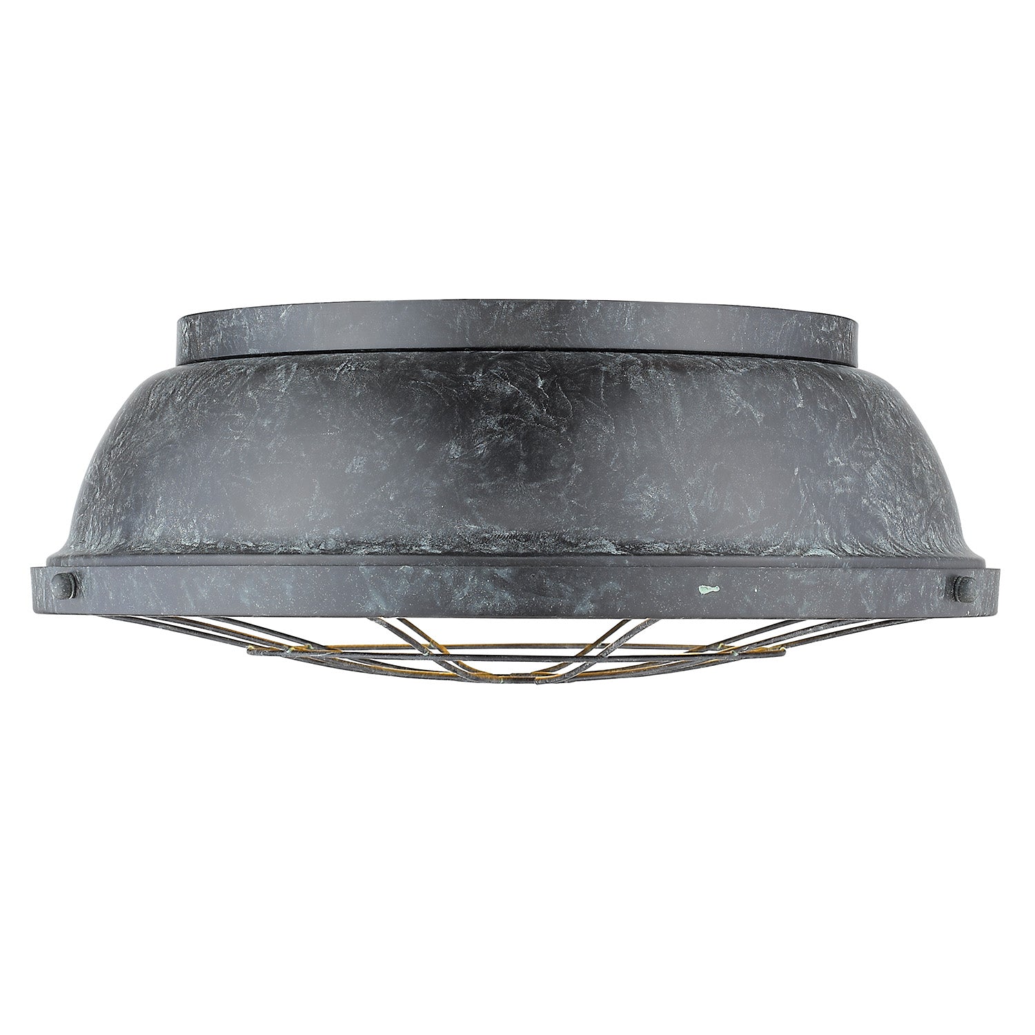 Golden Lighting Bartlett 3-light Flush Mount in Black Patina - - Golden Lighting